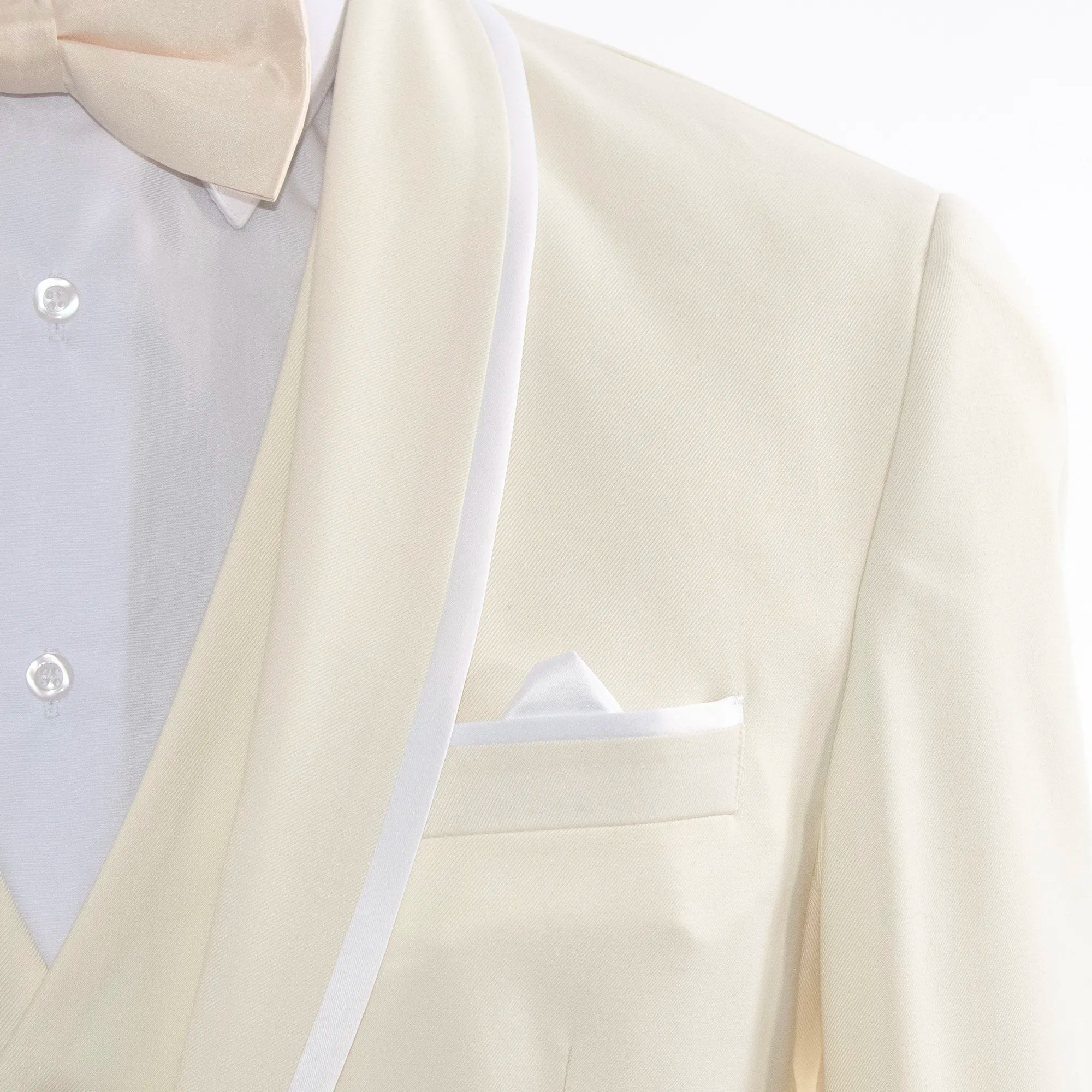 White Trim on Off-White 3-Piece Tailored-Fit Tuxedo