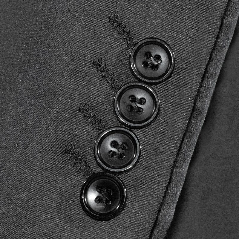 Men's Black Satin 2-Piece Big & Tall Suit