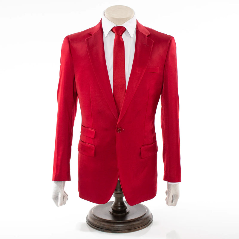 Men's Burgundy Satin 2-Piece Big & Tall Suit