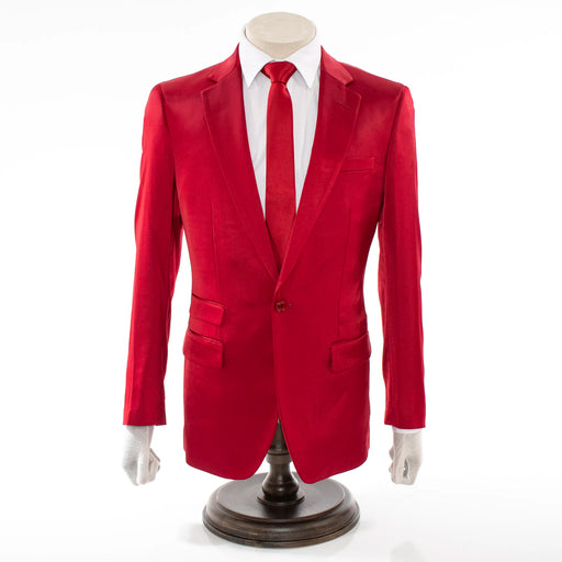 Men's Burgundy Satin 2-Piece Big & Tall Suit