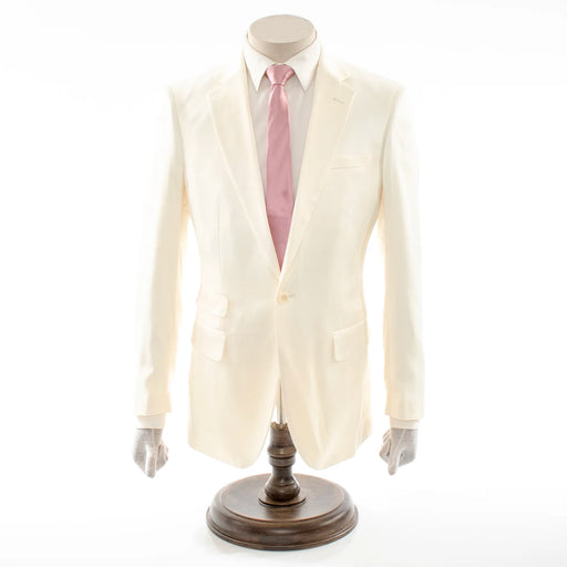Men's Cream White Satin 2-Piece Big & Tall Suit