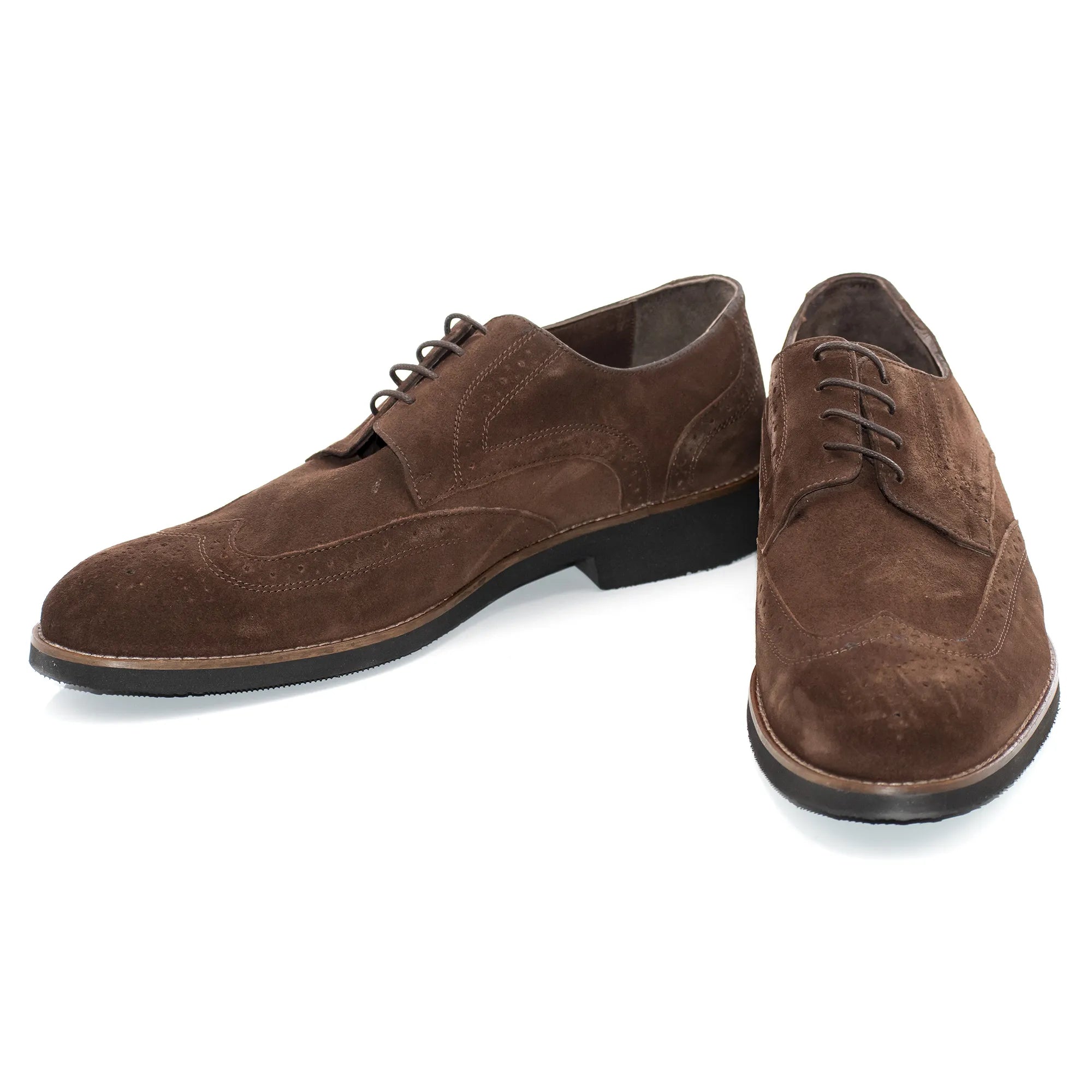 Brown Suede Brogue Derby Lace-Ups