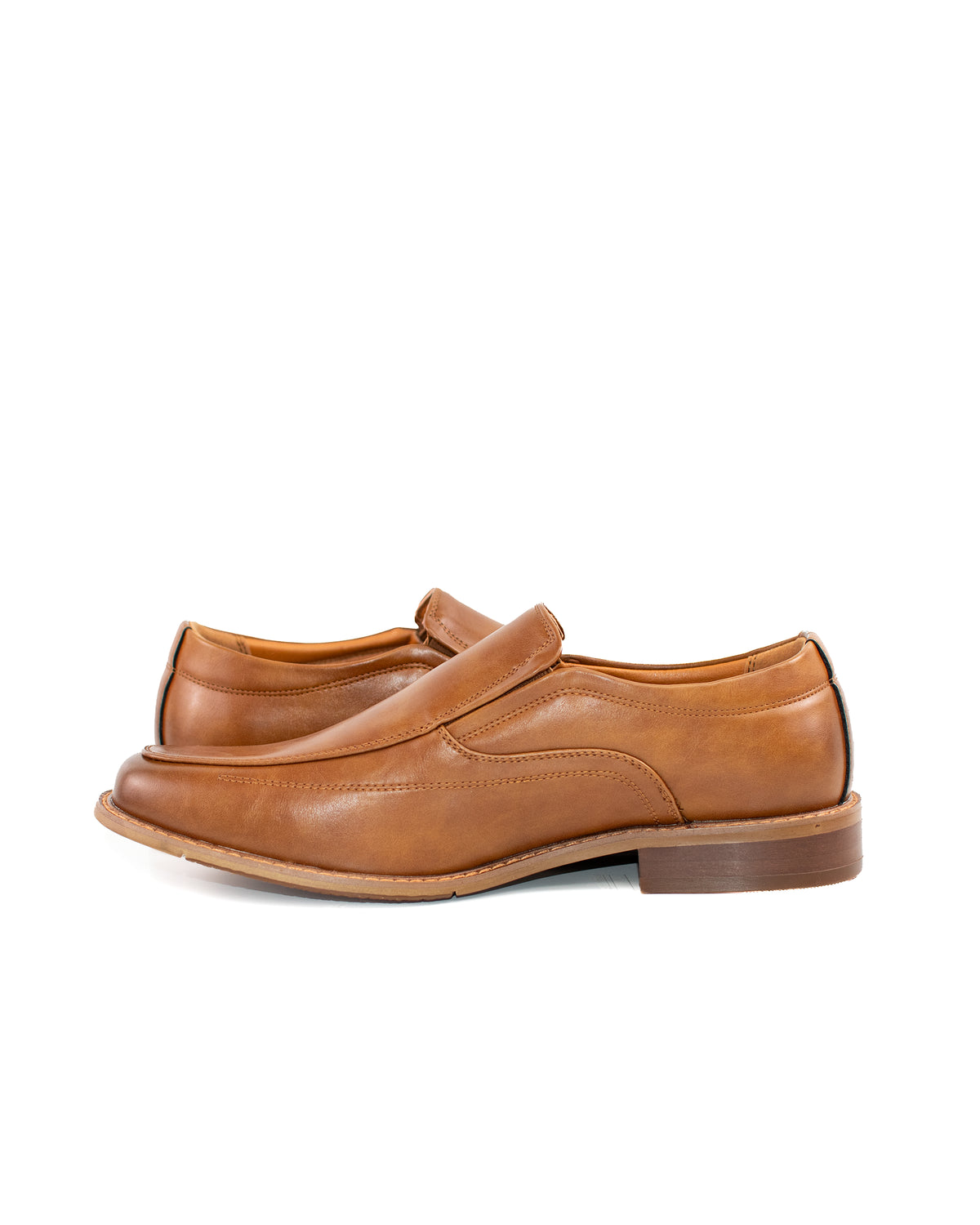 Dark Cognac Square-Toes Dress Loafer Shoes | Inside View | Dolce Vesta