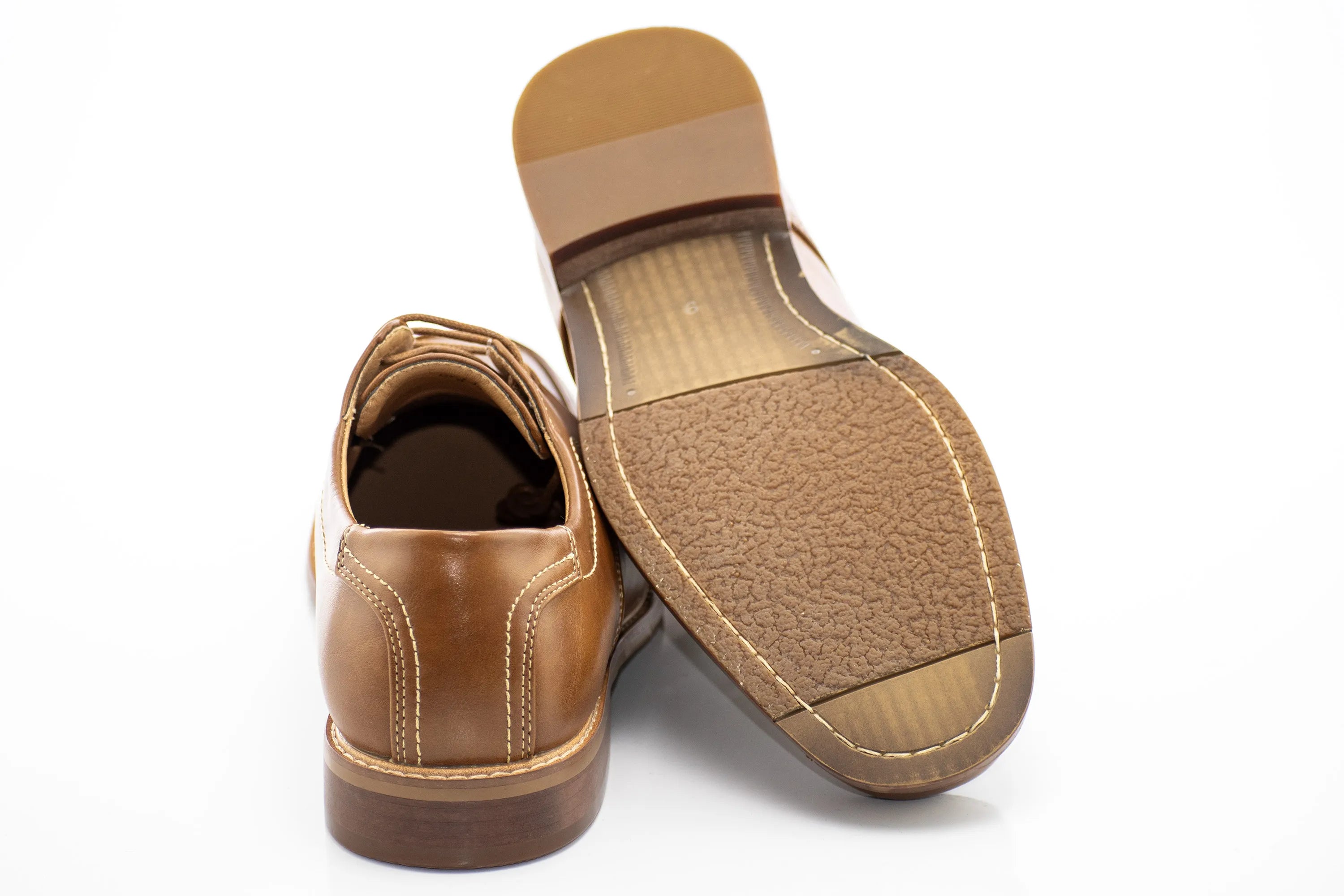 Cognac Lace-Up Derby Dress Shoes