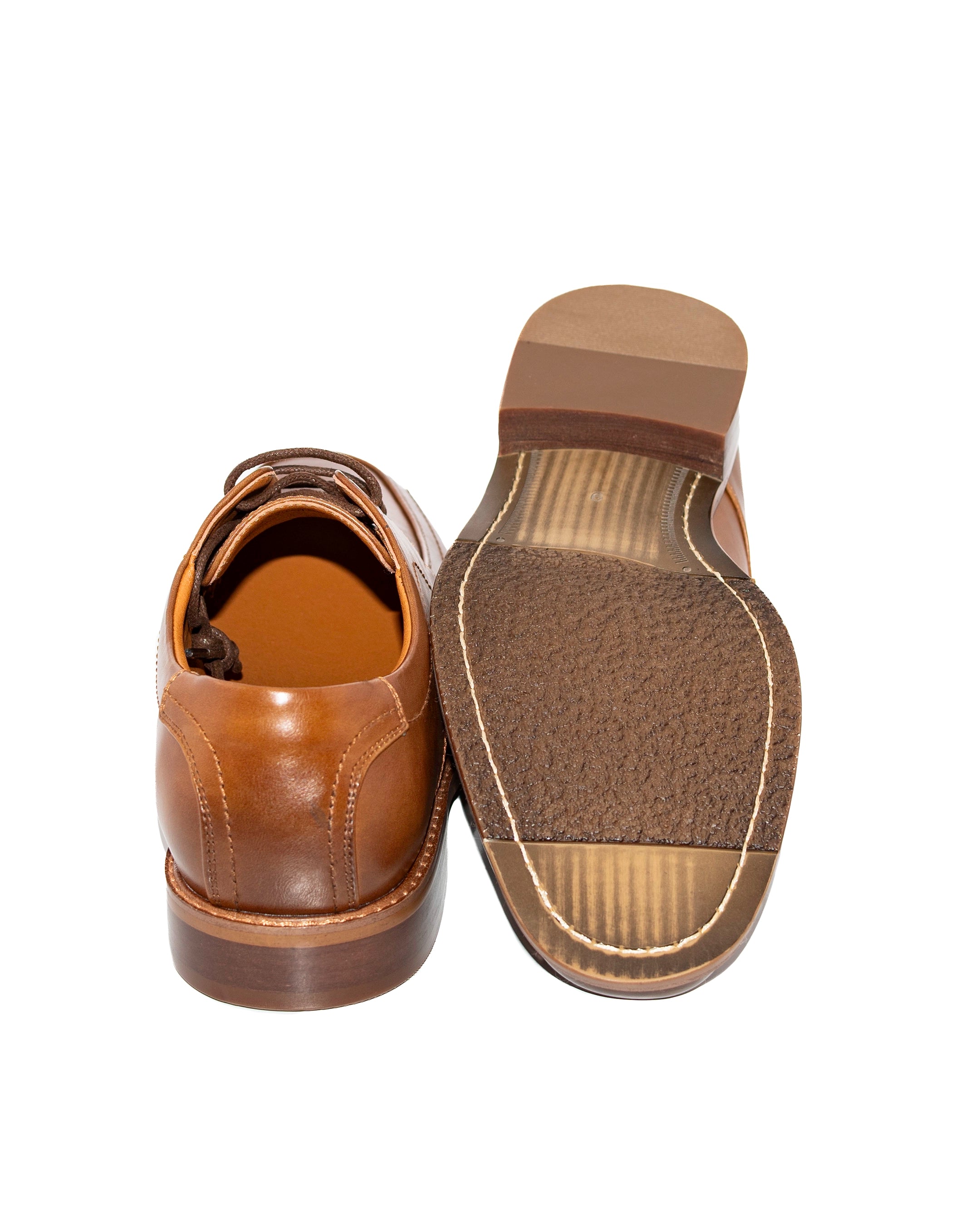 Dark Cognac Lace-Up Derby Dress Shoes