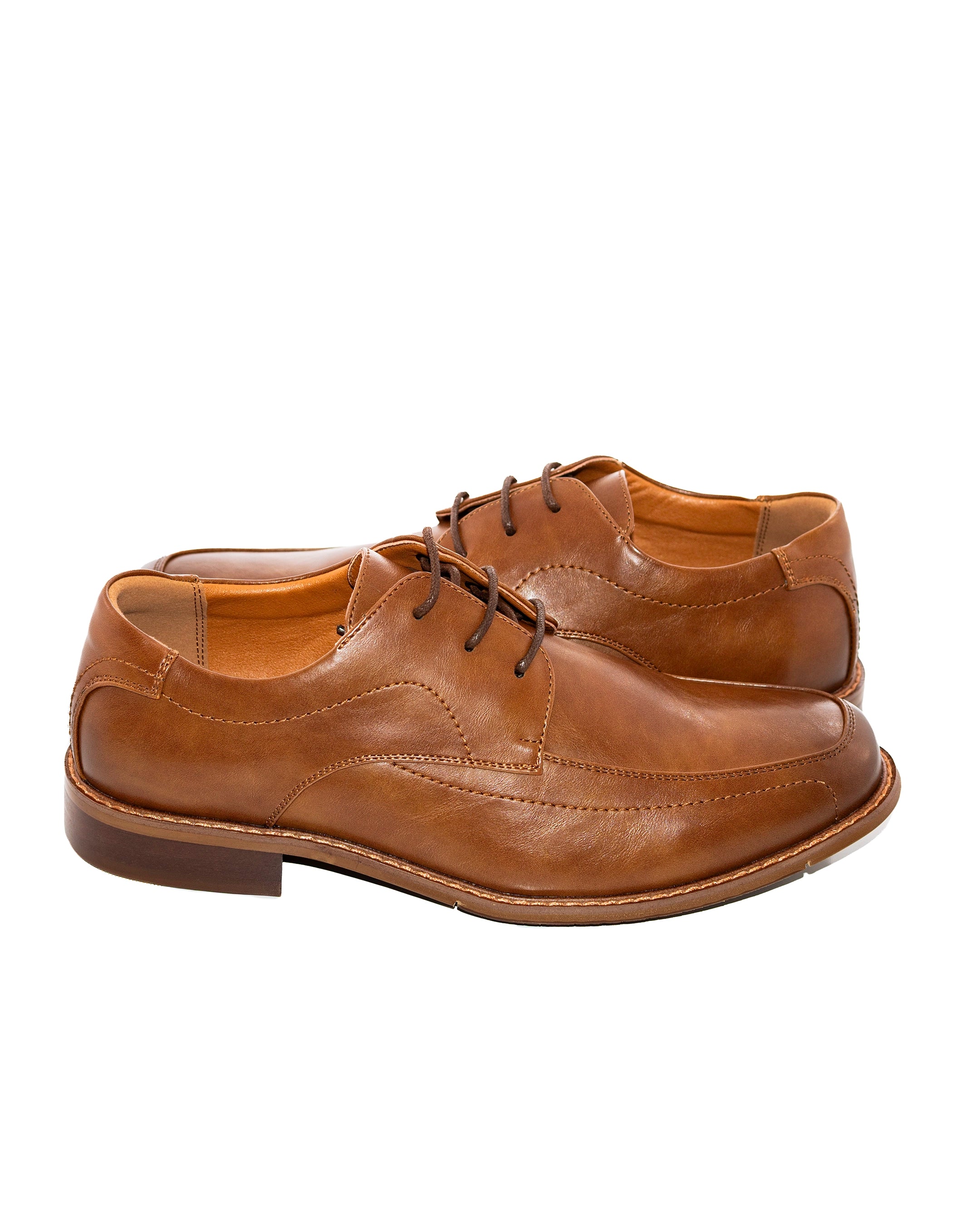 Dark Cognac Lace-Up Derby Dress Shoes