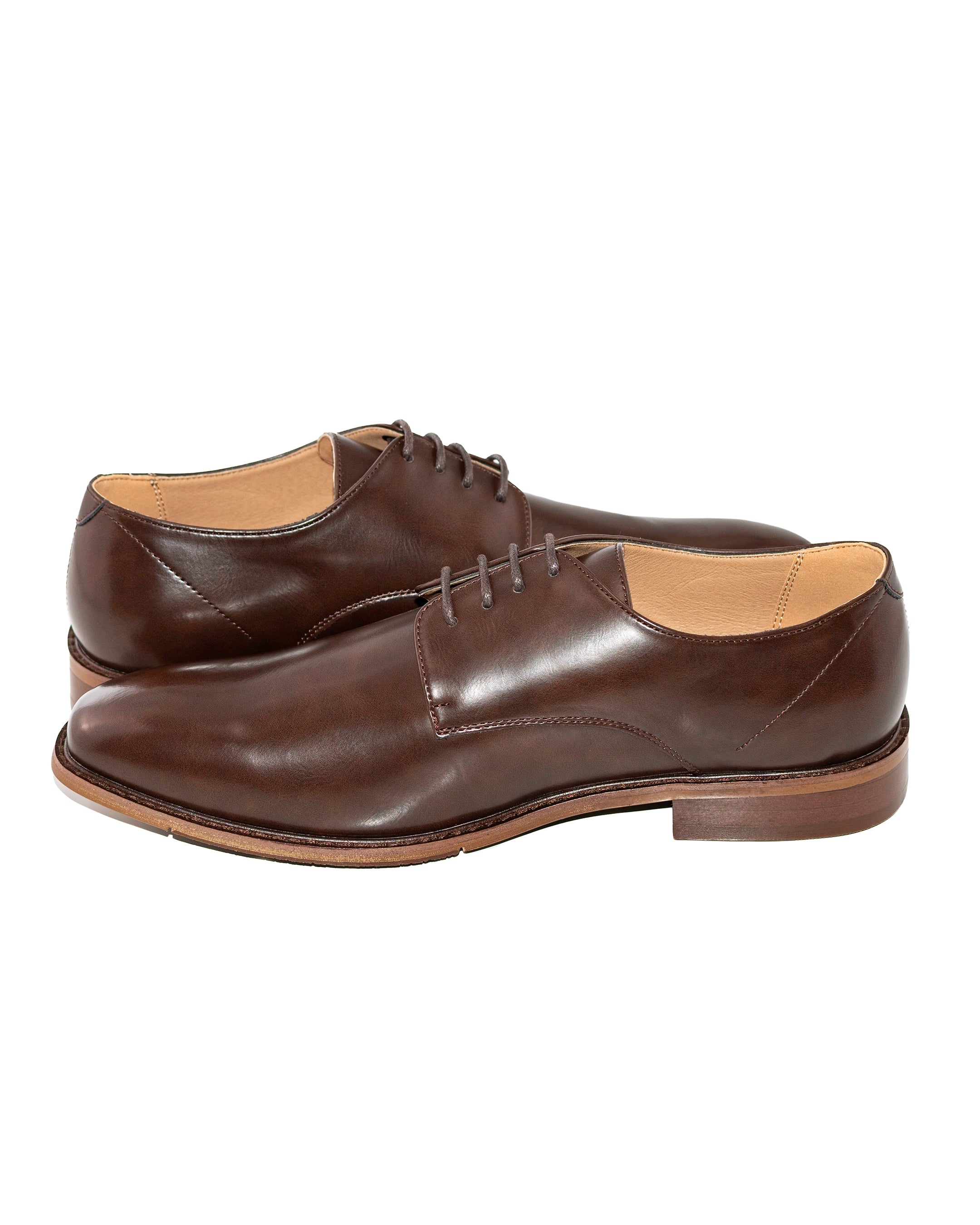 Plain-Toe Lace-Up Derby Dress Shoes
