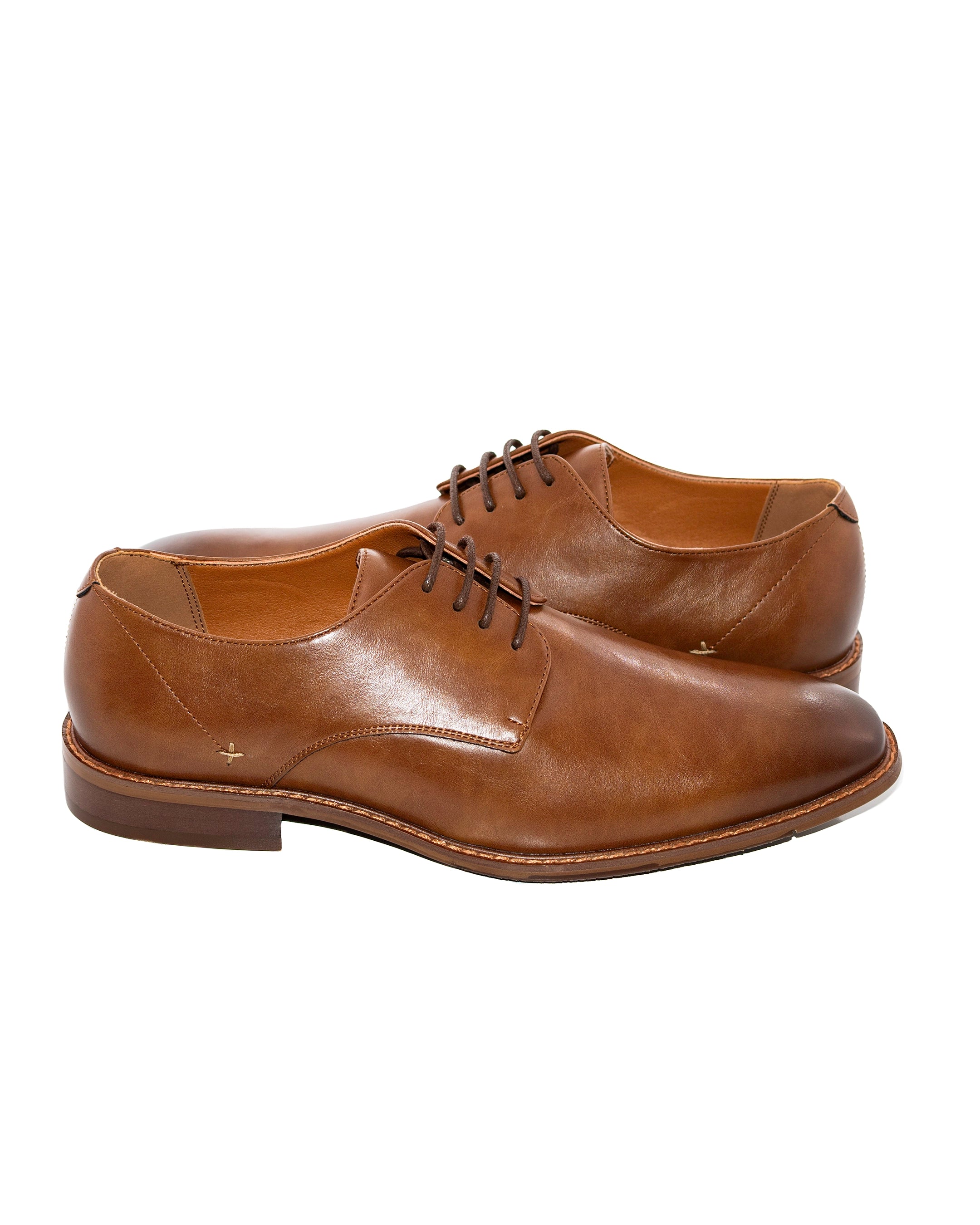 Plain-Toe Lace-Up Derby Dress Shoes