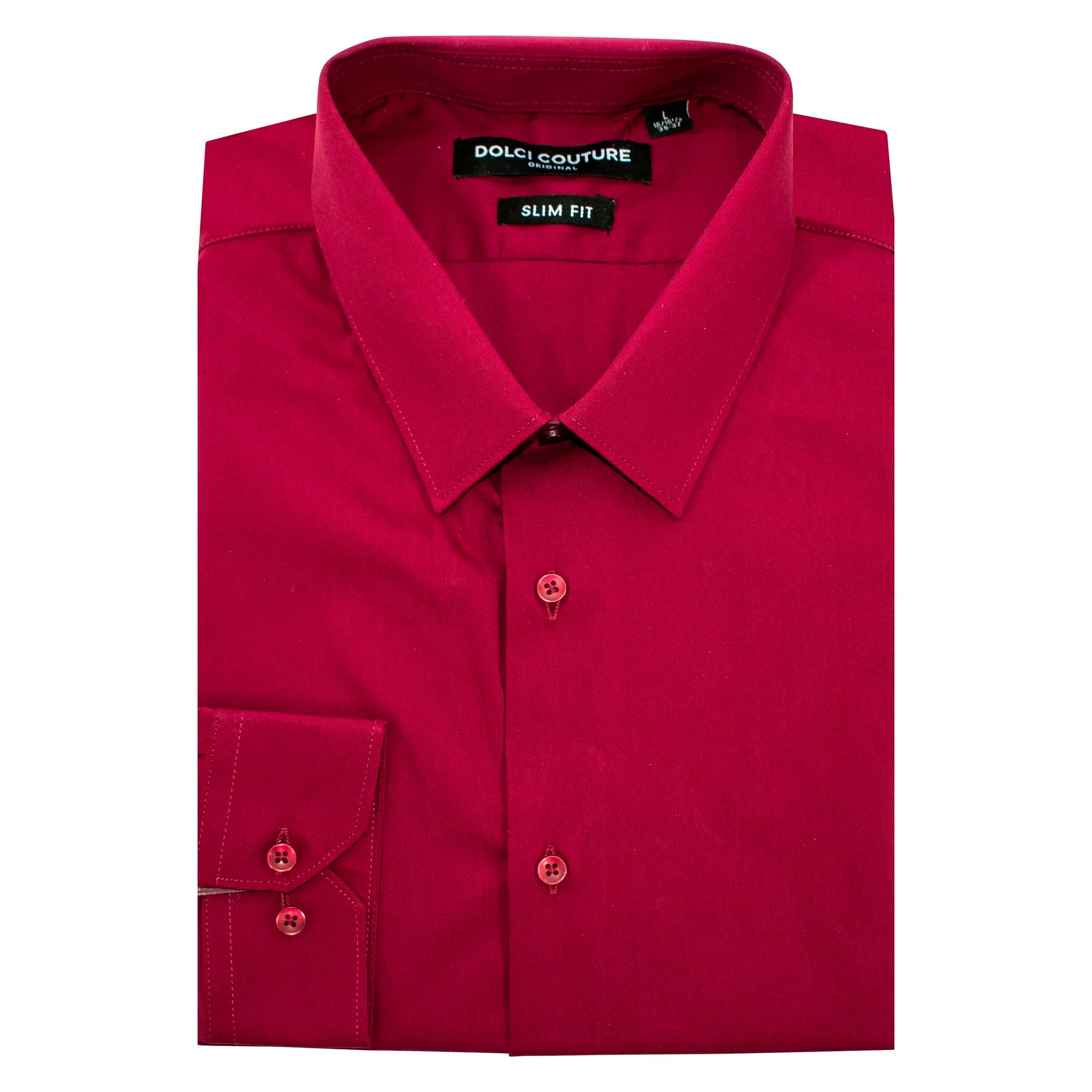 Burgundy Stretch Slim-Fit Dress Shirt 2XL/1818.5/32-33 / Burgundy Burgundy Stretch Slim-Fit Dress Shirt 2XL/1818.5/32-33 / Burgundy