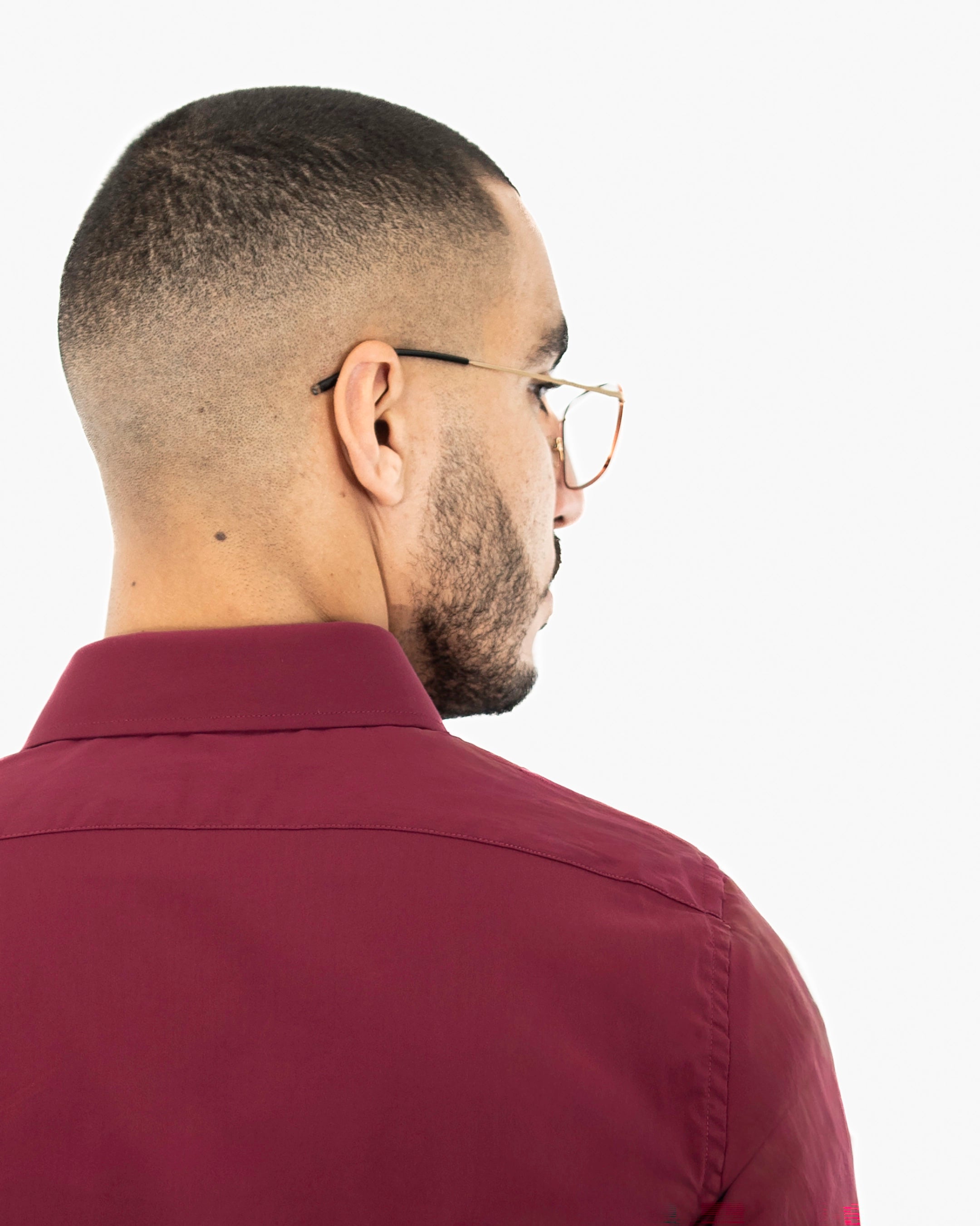 Burgundy Stretch Slim-Fit Dress Shirt