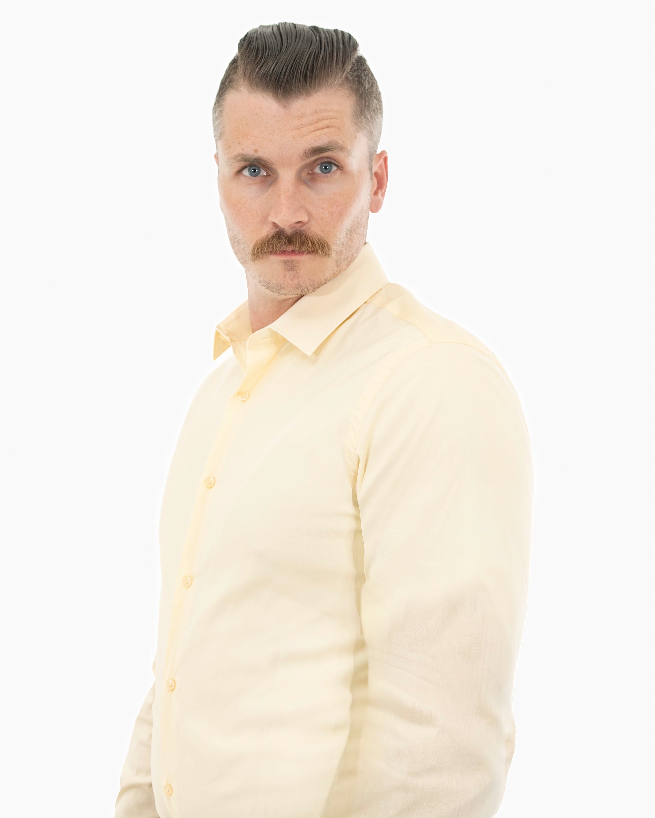 Cream Stretch Slim-Fit Dress Shirt | Collar | Dolce Vesta