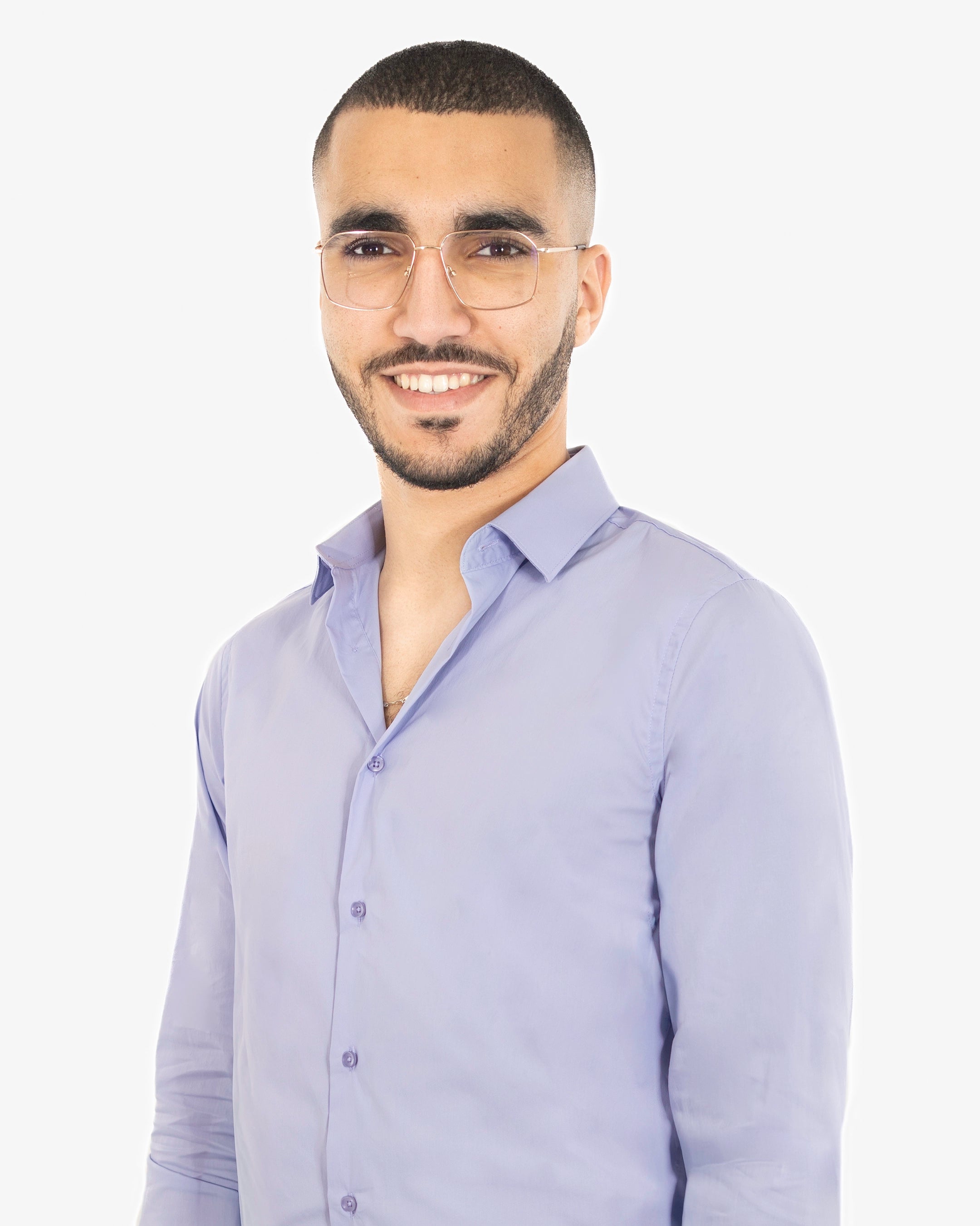Lavender Stretch Slim-Fit Dress Shirt
