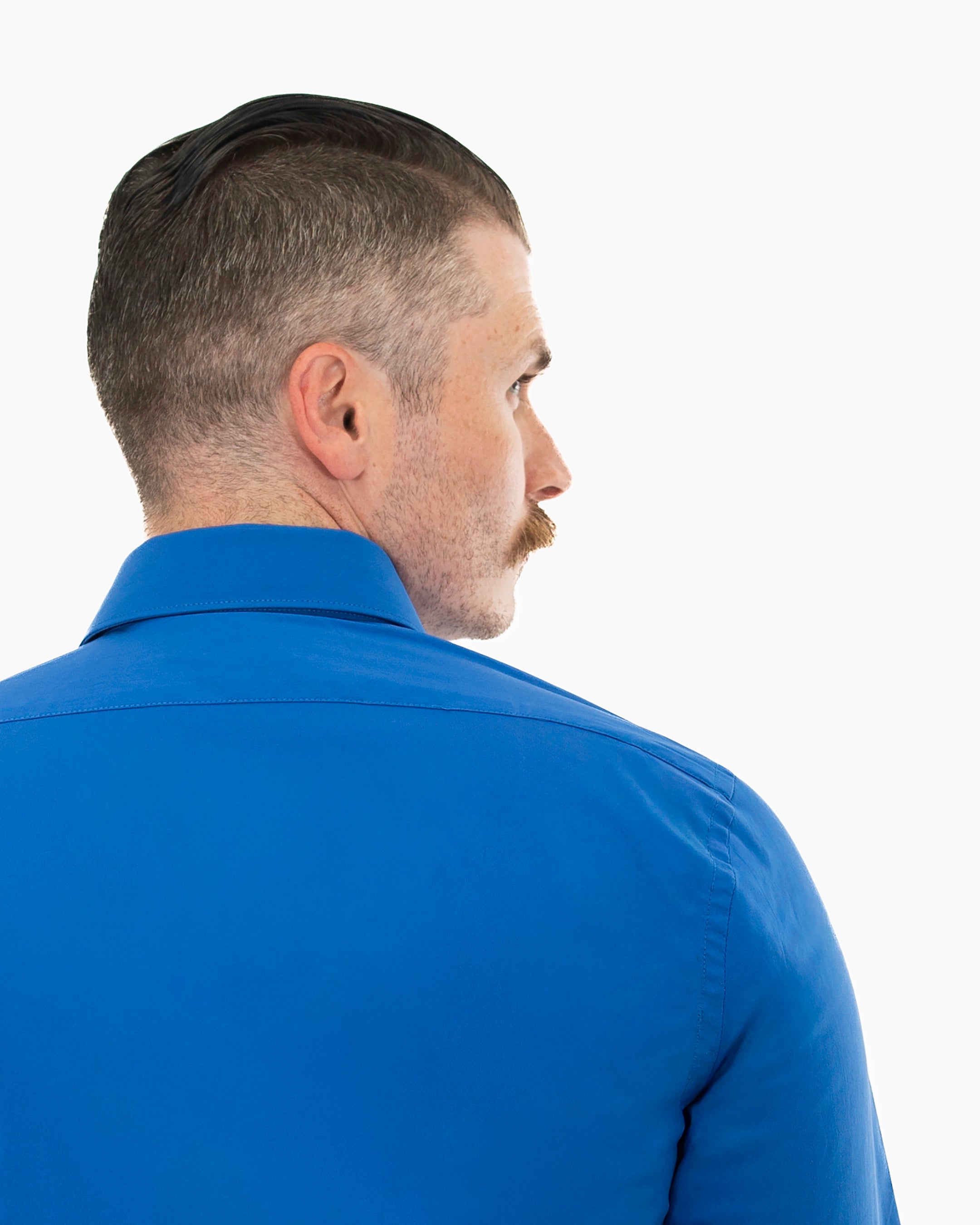 Royal Blue Stretch Slim-Fit Dress Shirt | Back | Dolce Vesta