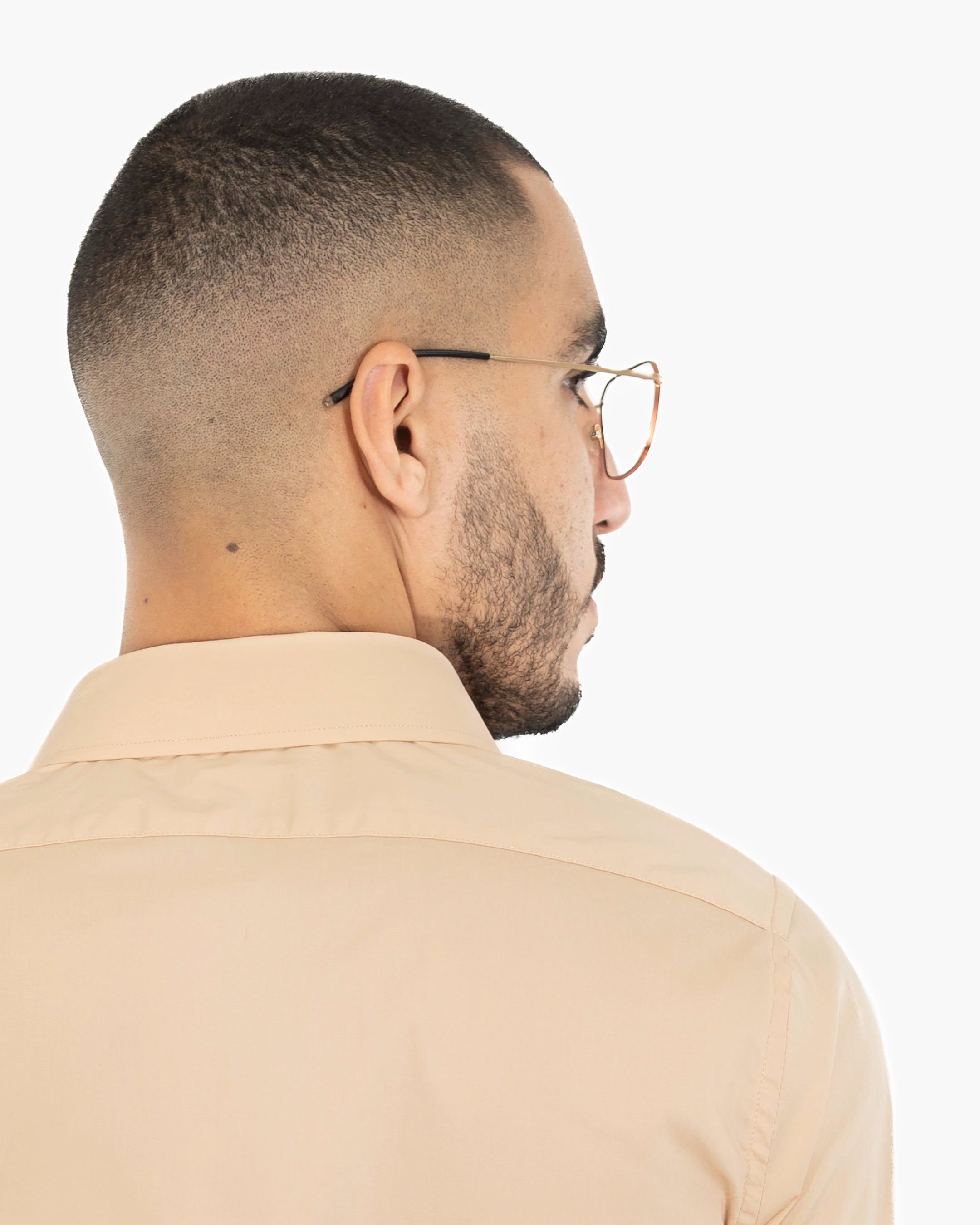 Nude/Tan Stretch Slim-Fit Dress Shirt
