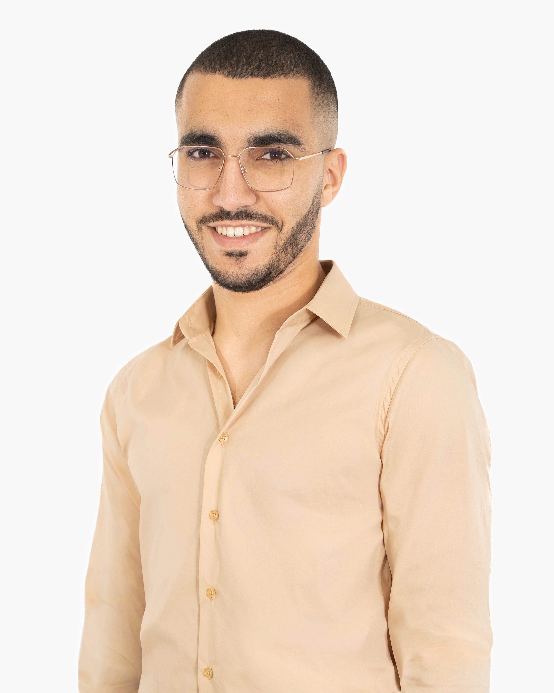 Nude/Tan Stretch Slim-Fit Dress Shirt
