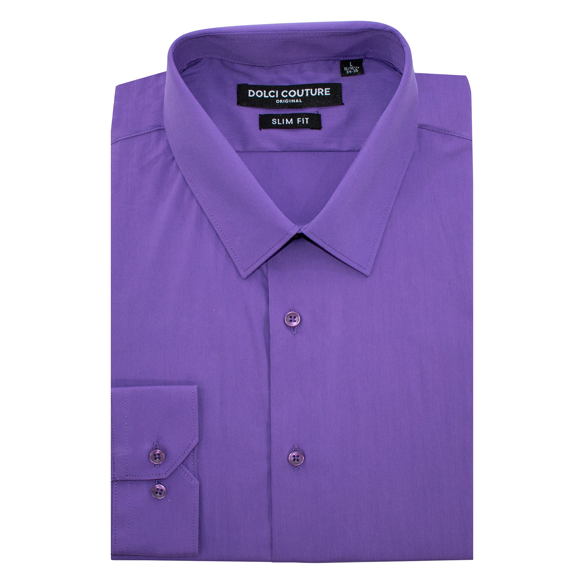 Purple Stretch Slim-Fit Dress Shirt
