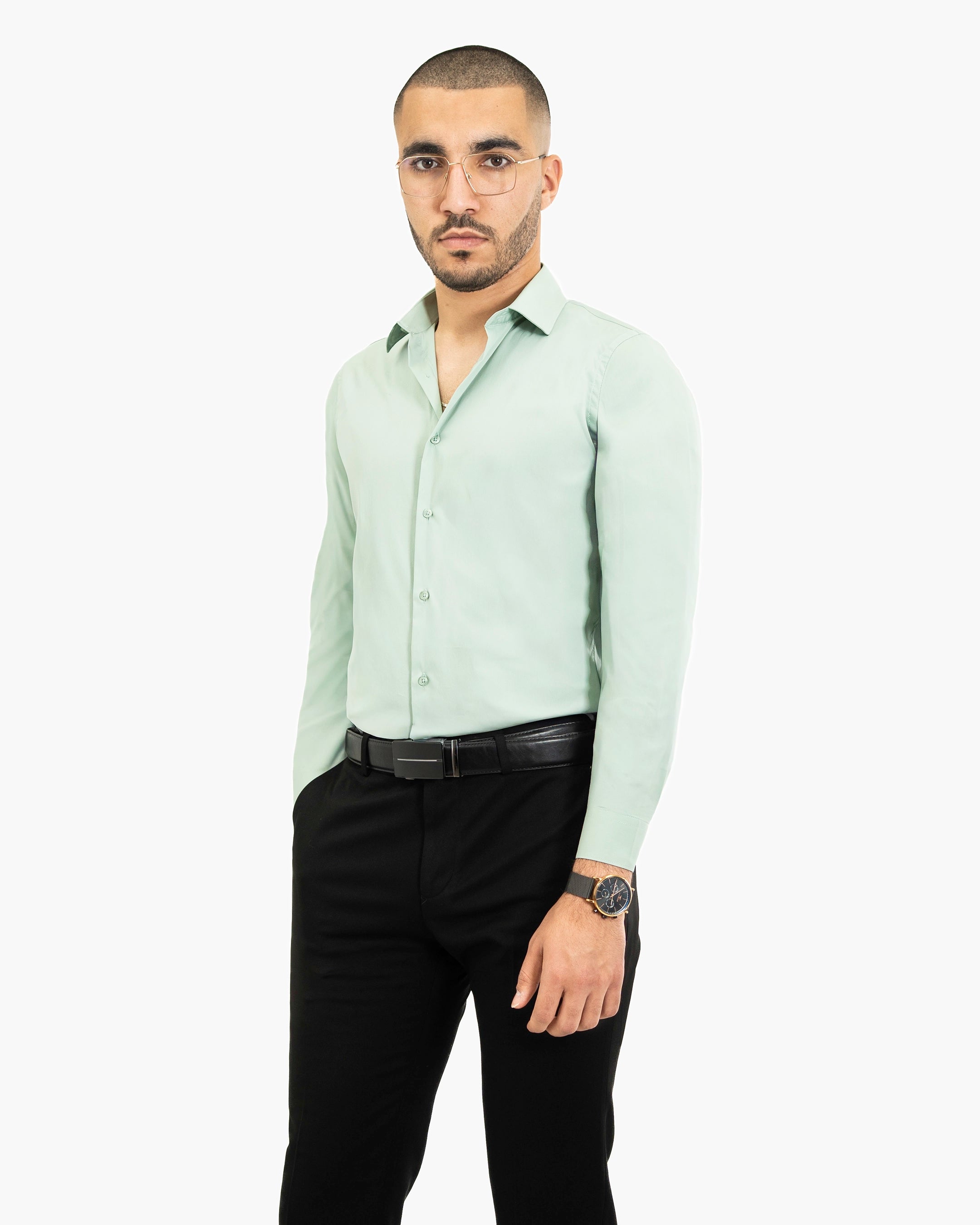 Sage Stretch Slim-Fit Dress Shirt