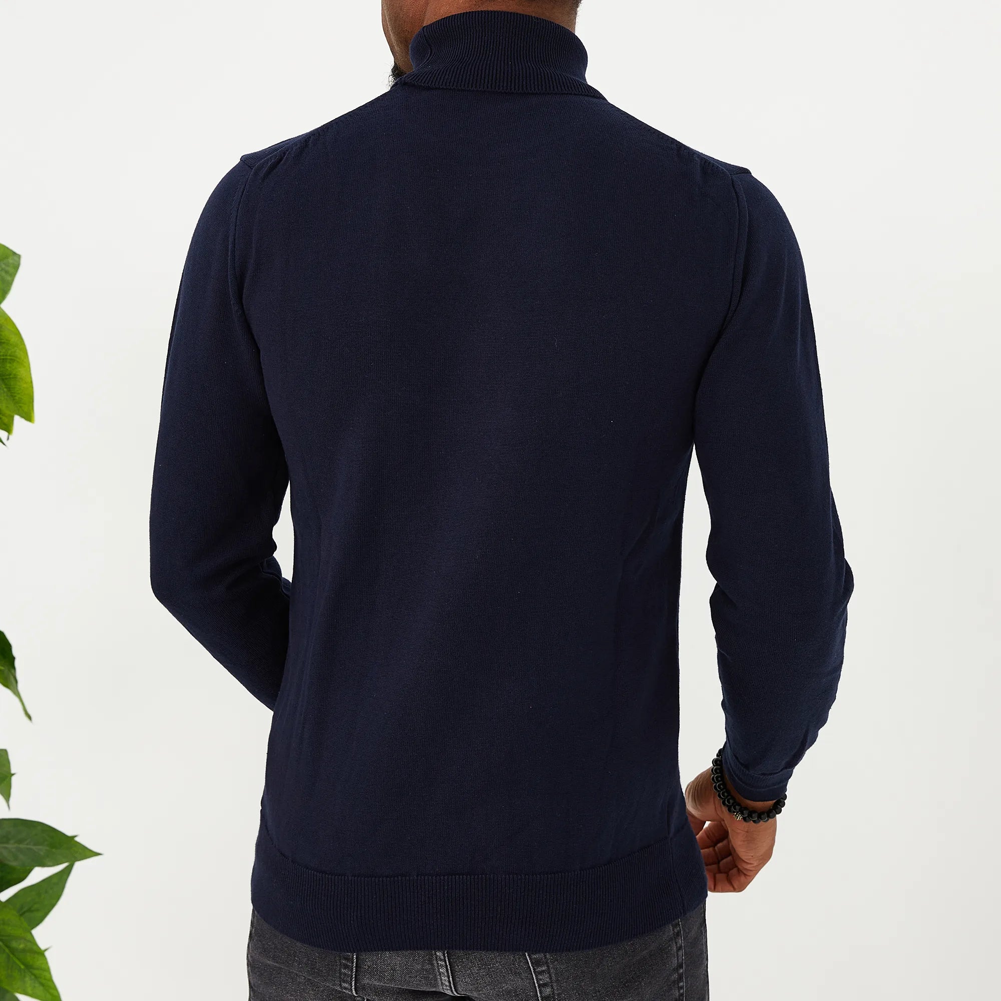 Navy Blue Long Sleeve Turtleneck