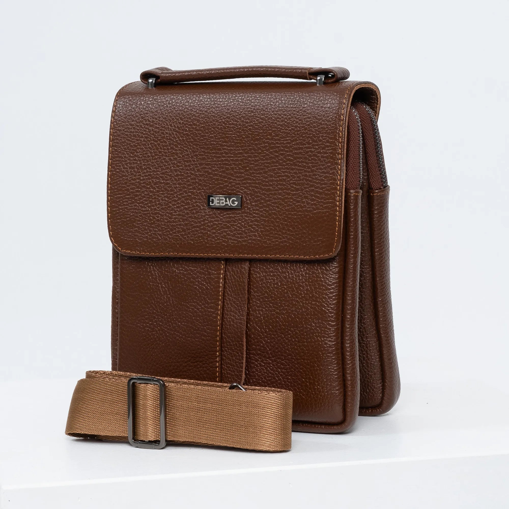 Textured Leather Cross Body Bag