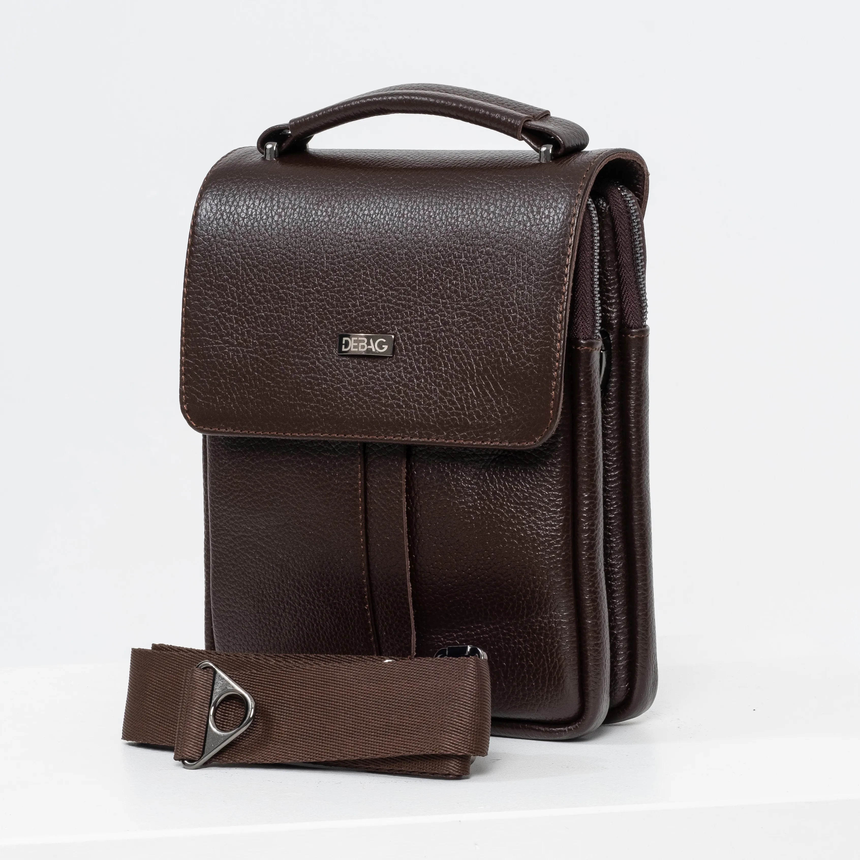Textured Leather Cross Body Bag