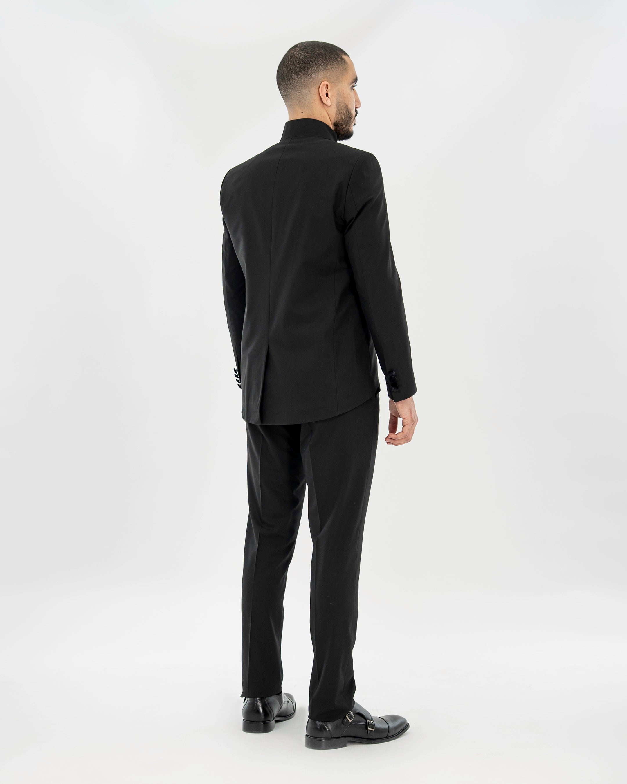 Black Velvet Trim 3-Piece Tailored-Fit Tuxedo