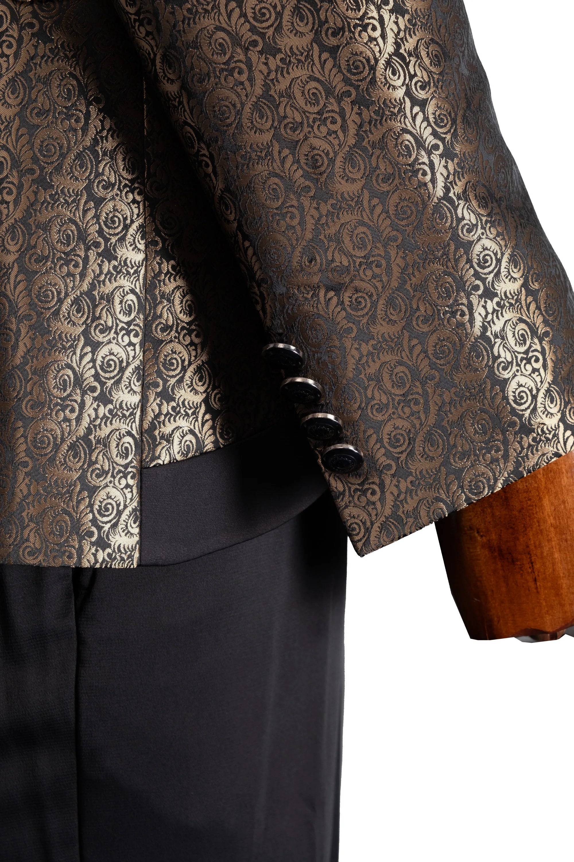 Gold Damask Western 3-Piece Tailored-Fit Tuxedo