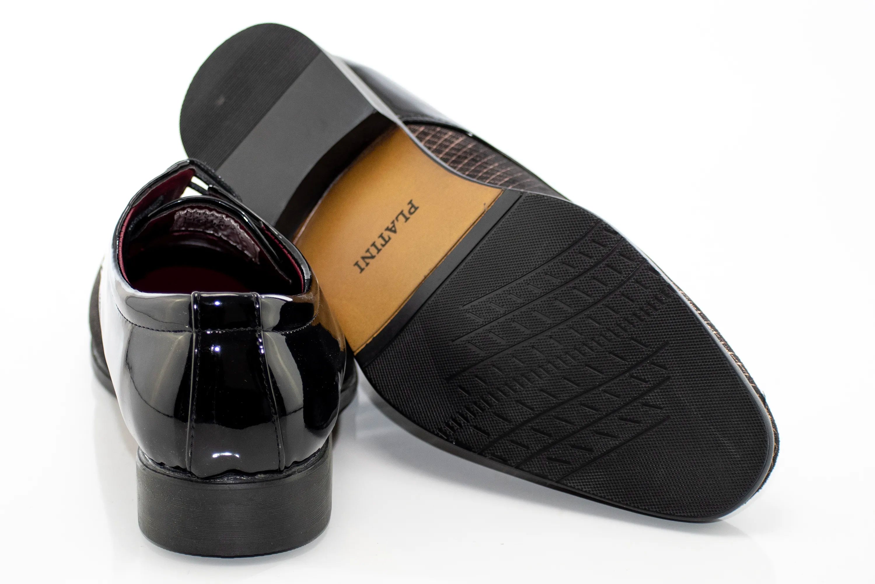 Gold and Black Checked Lace-Up Derby