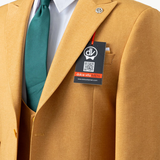 Calvin | Mustard 3-Piece Tailored-Fit Suit