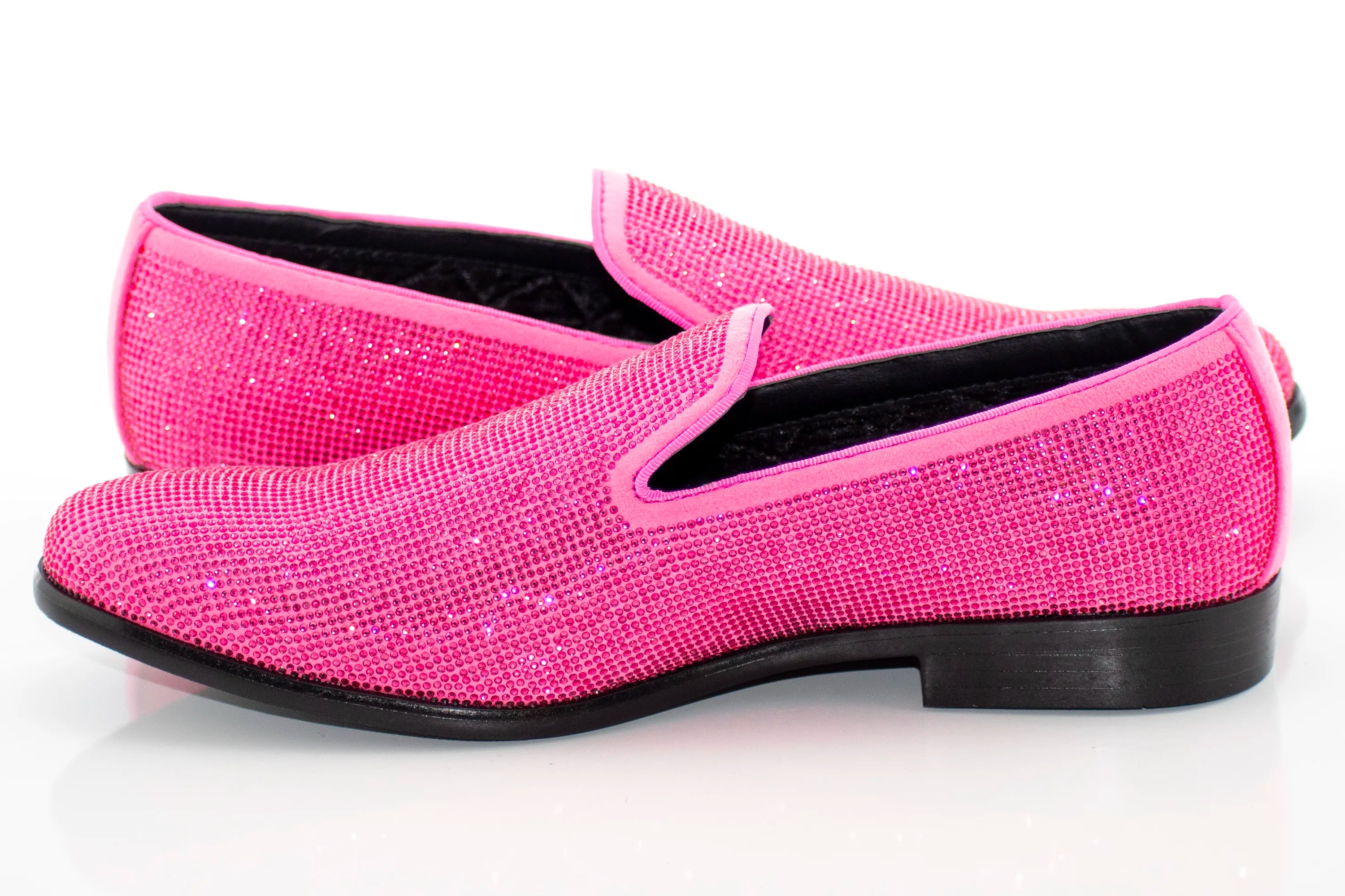 Men's Fuchsia Rhinestone Dress Loafer