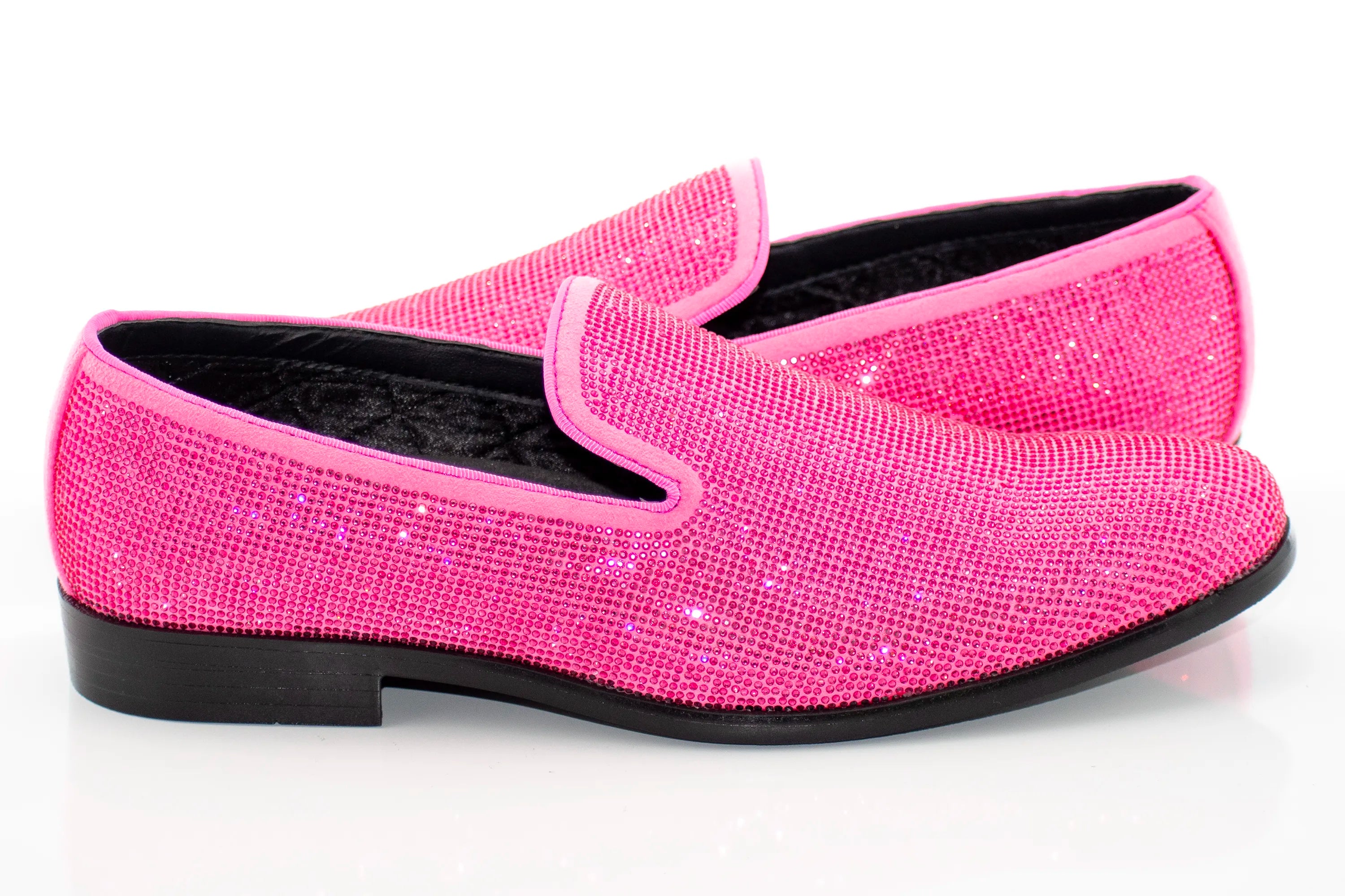 Men's Fuchsia Rhinestone Dress Loafer