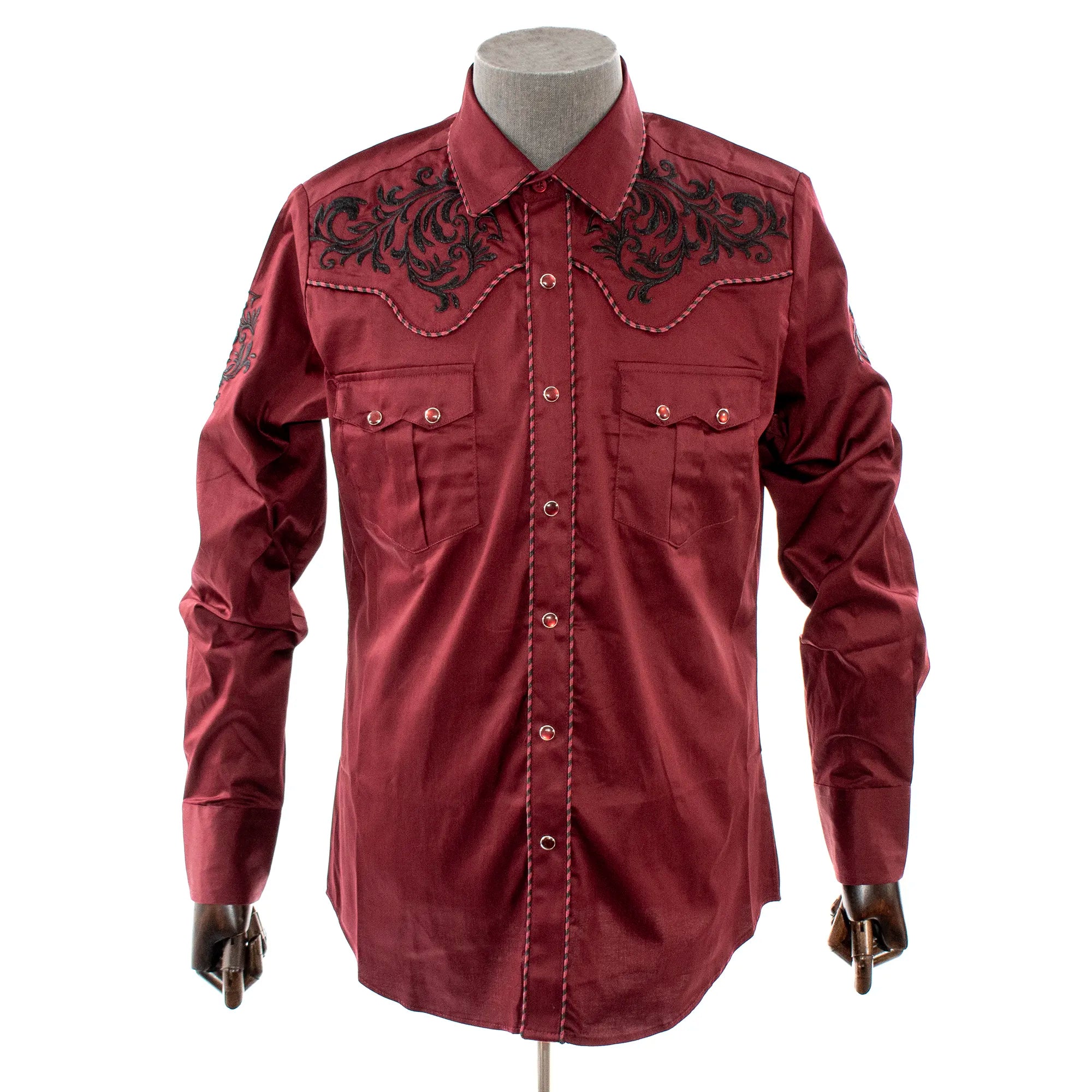 mens dress shirts burgundy Men's Basic Solid Color Button Up Dress Shirt (Burgundy) Burgundy / Large/16-16.5 Neck/34-35 Sleeve