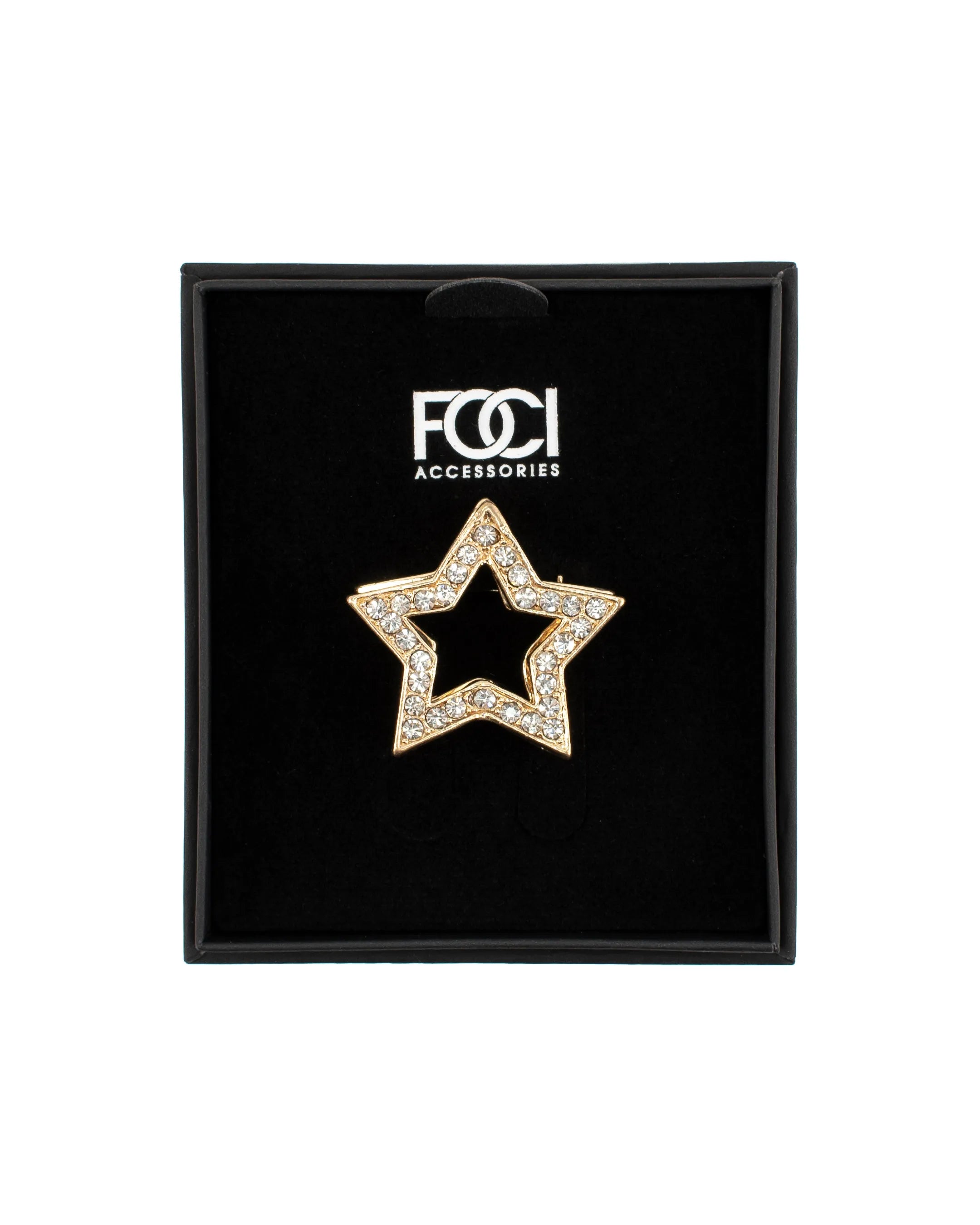 Crystal Contour Star Lapel Pin