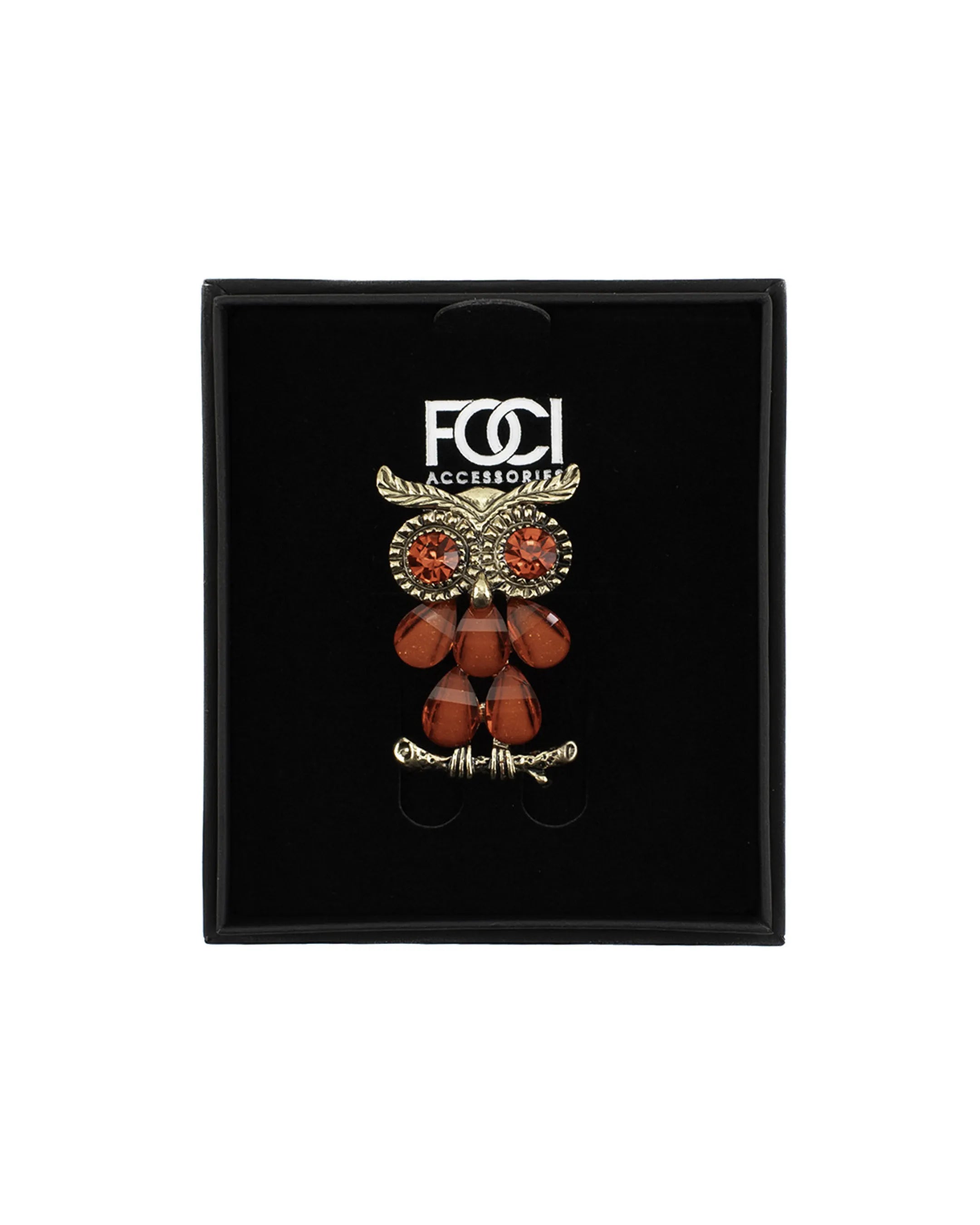 Jeweled Owl of Athena Lapel Pin