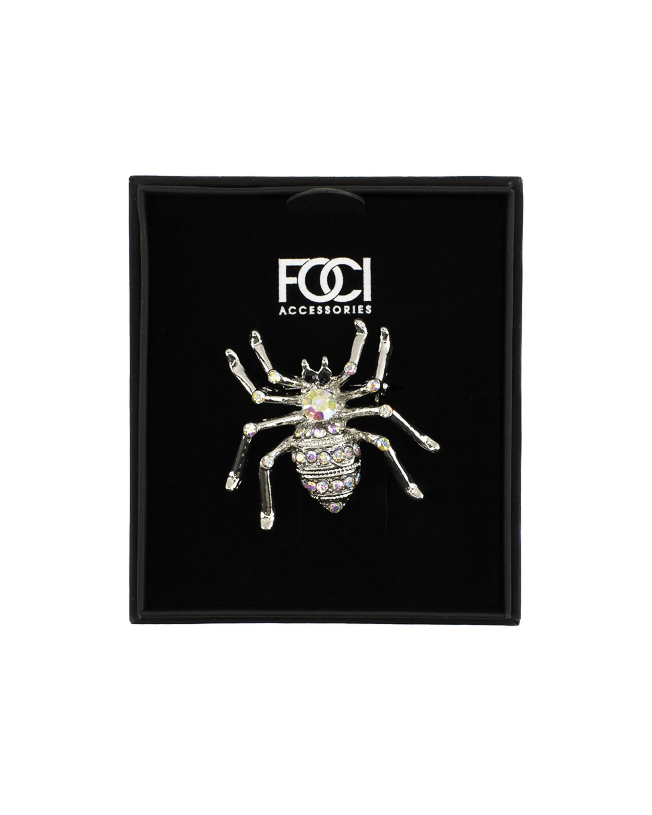 Jeweled Crystal Spider Lapel Pin