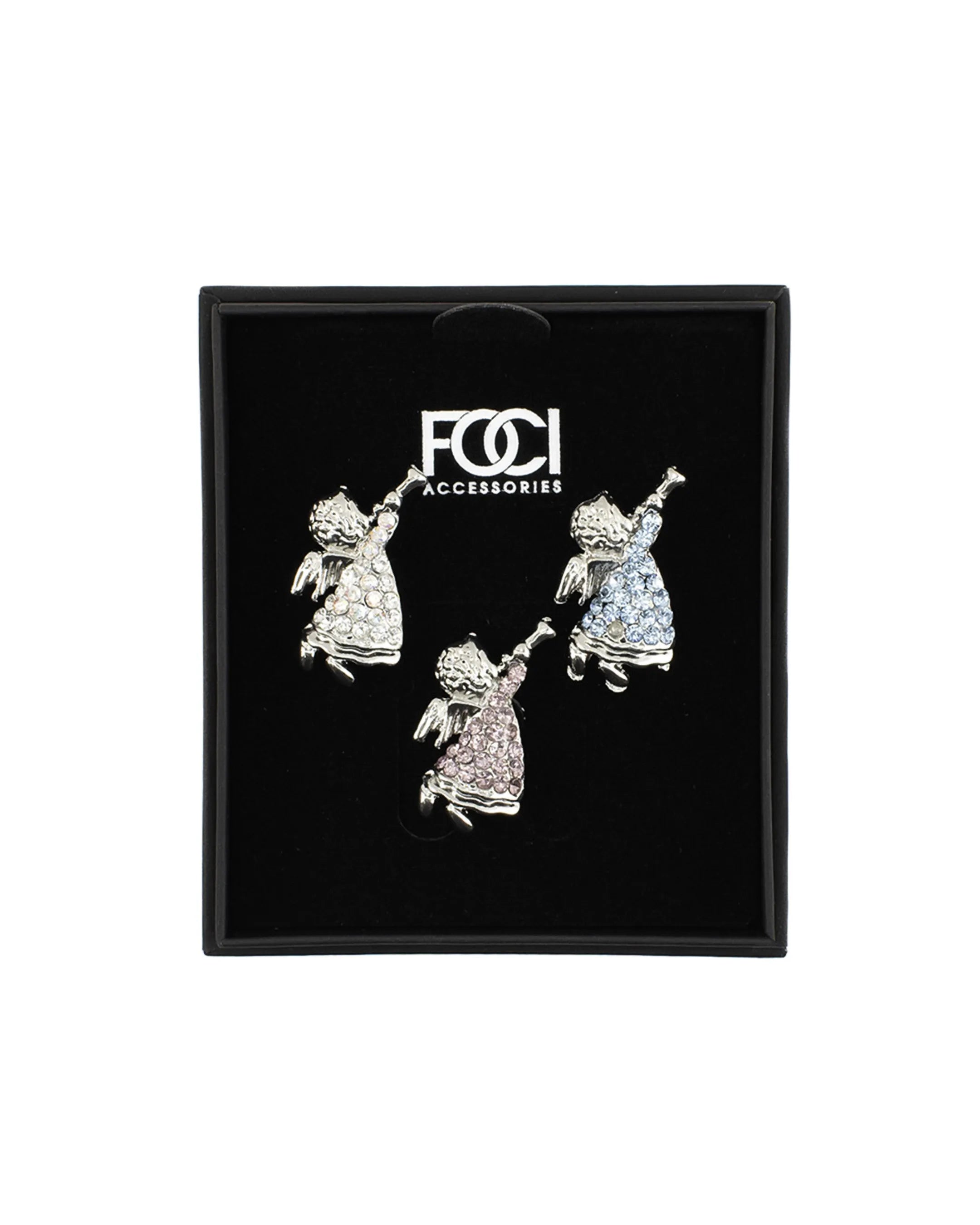 Crystal Cherub Lapel Pins