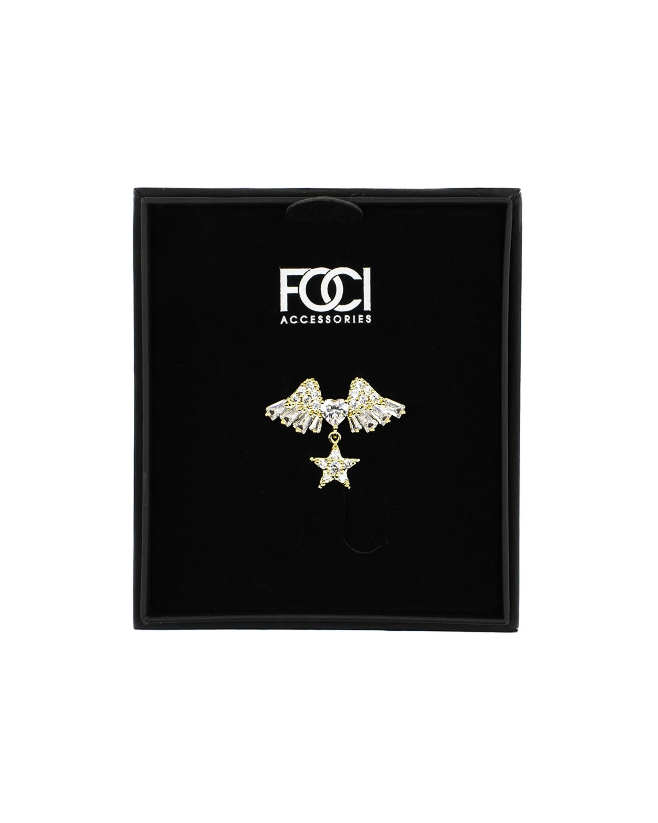 Crystal Winged Heart Lapel Pin
