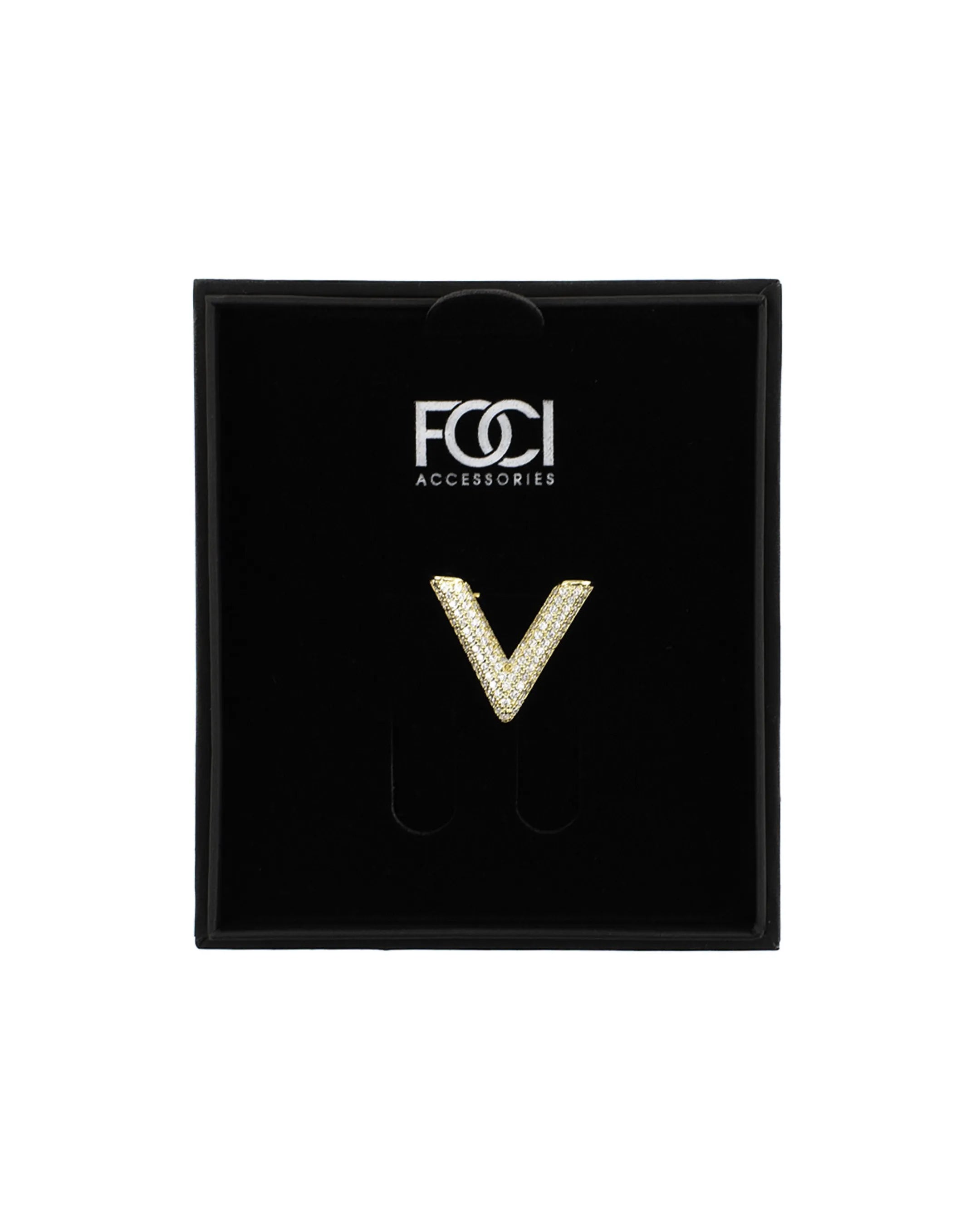 Crystal "V" Lapel Pin