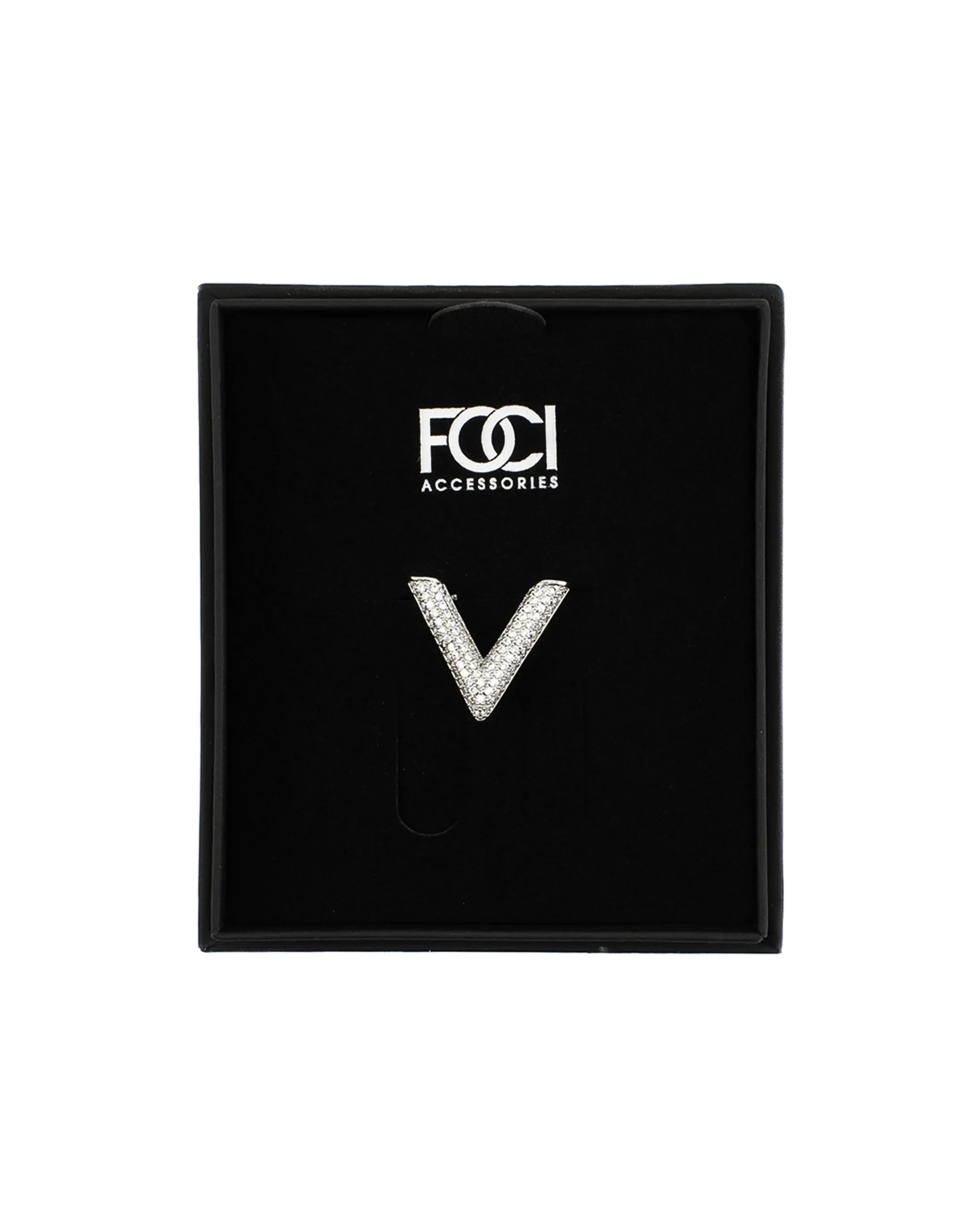 Crystal "V" Lapel Pin