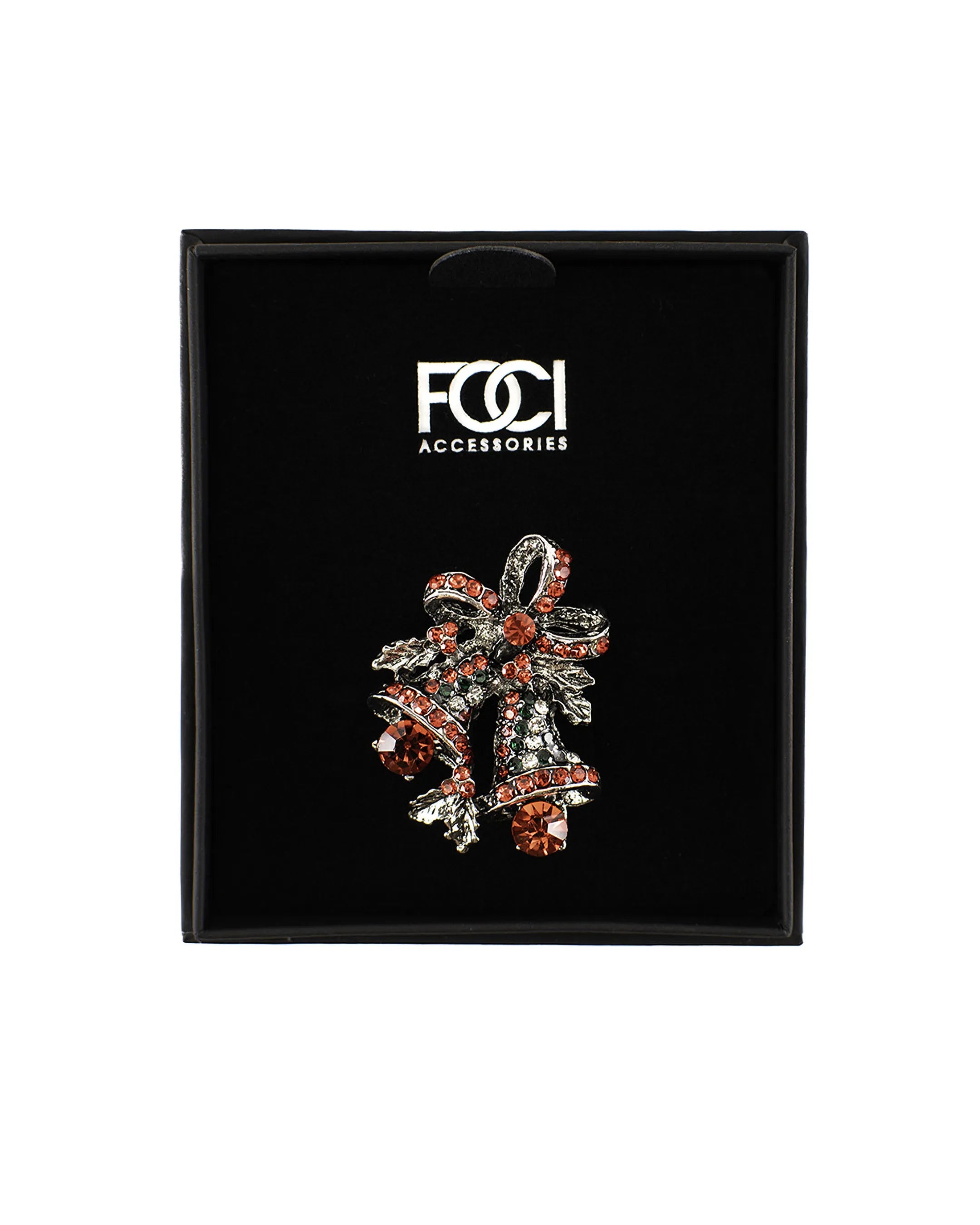 Crystal Jingle Bells Lapel Pin