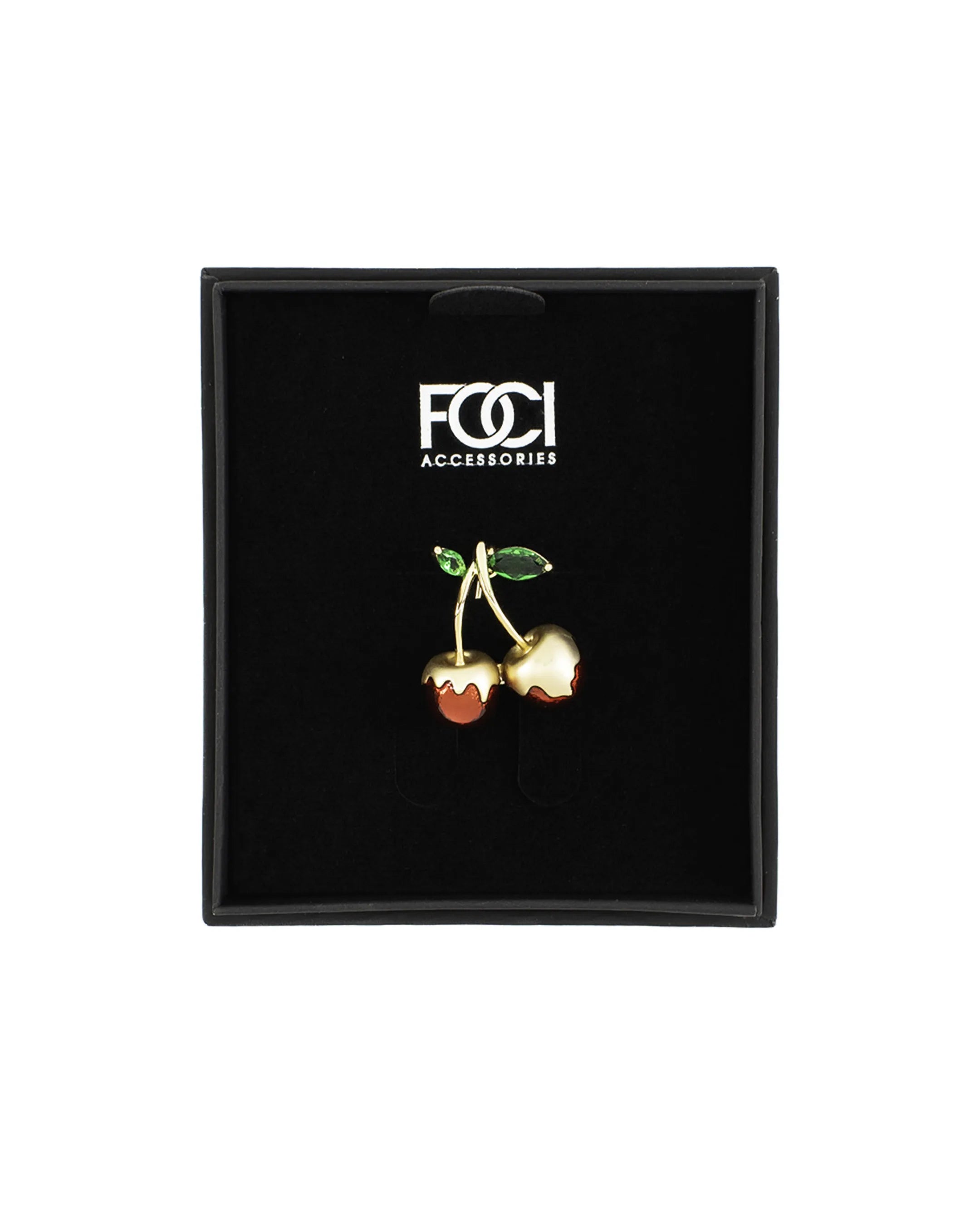 Jeweled Cherries Lapel Pin