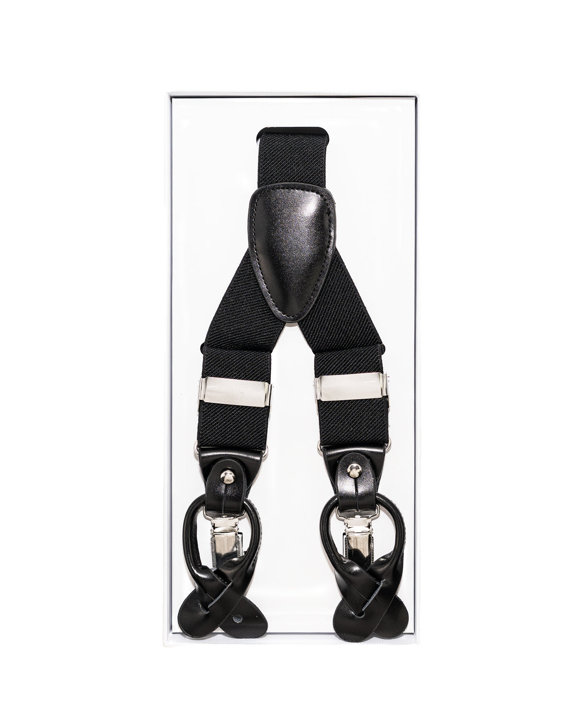 Black FOCI Suspenders | Above in Package | Dolce Vesta