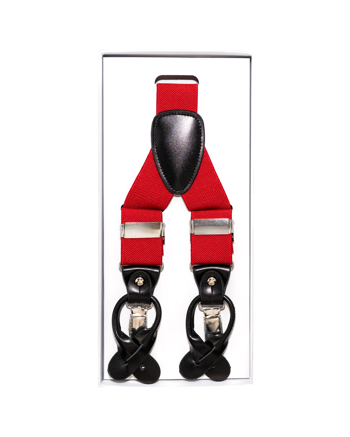 Crimson FOCI Suspenders | Above in Package | Dolce Vesta