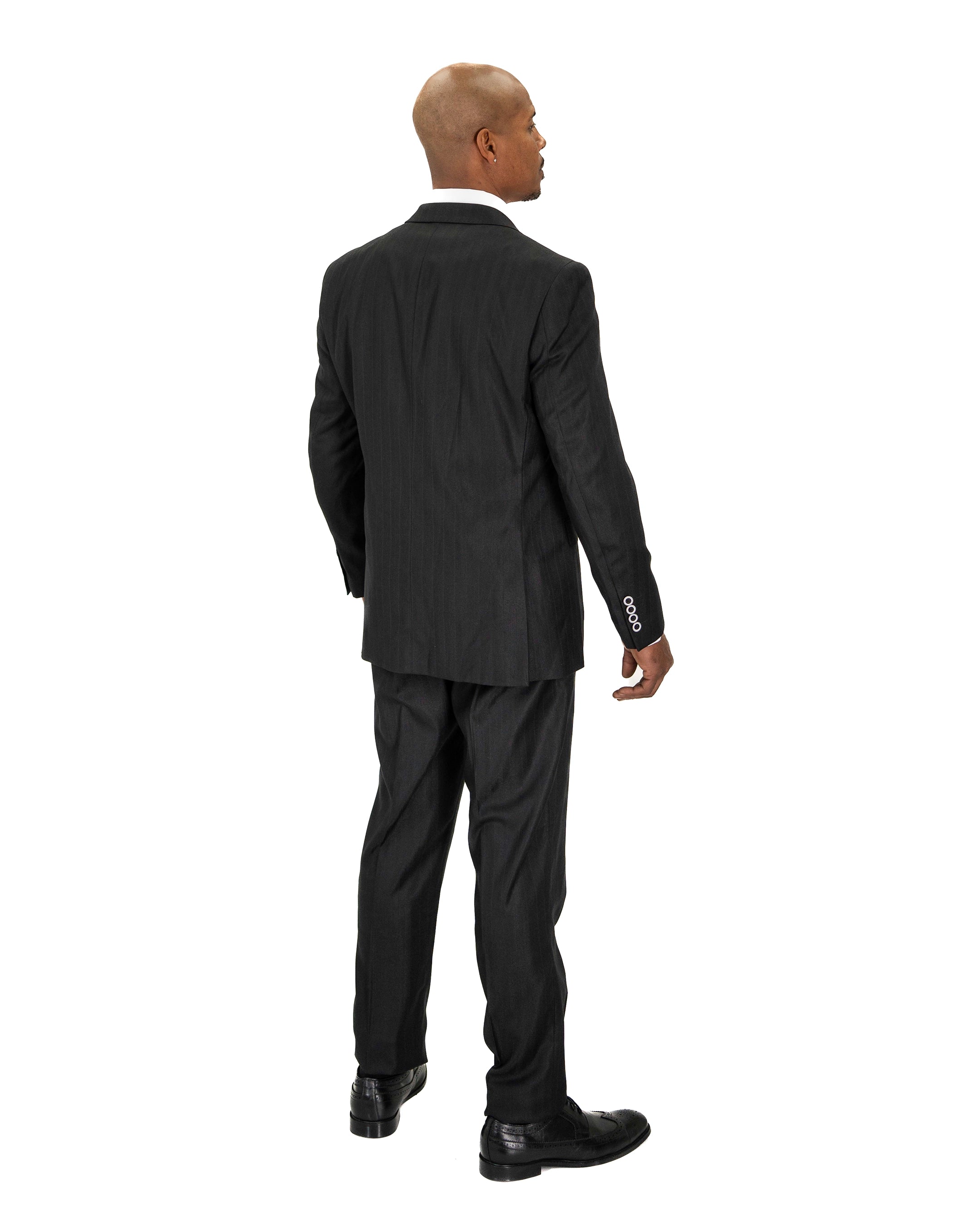 Herringbone Shadow Stripe 3-Piece Tailored-Fit Suit