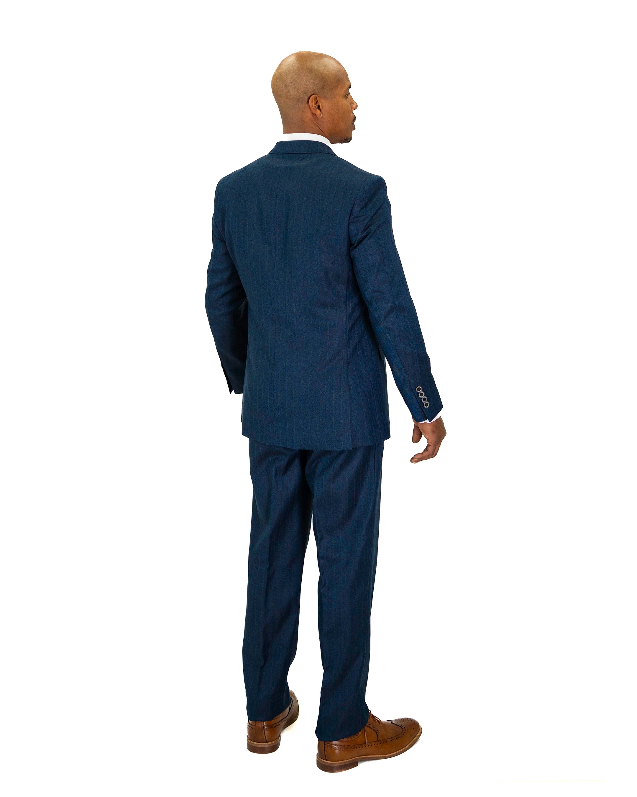 Herringbone Shadow Stripe 3-Piece Tailored-Fit Suit