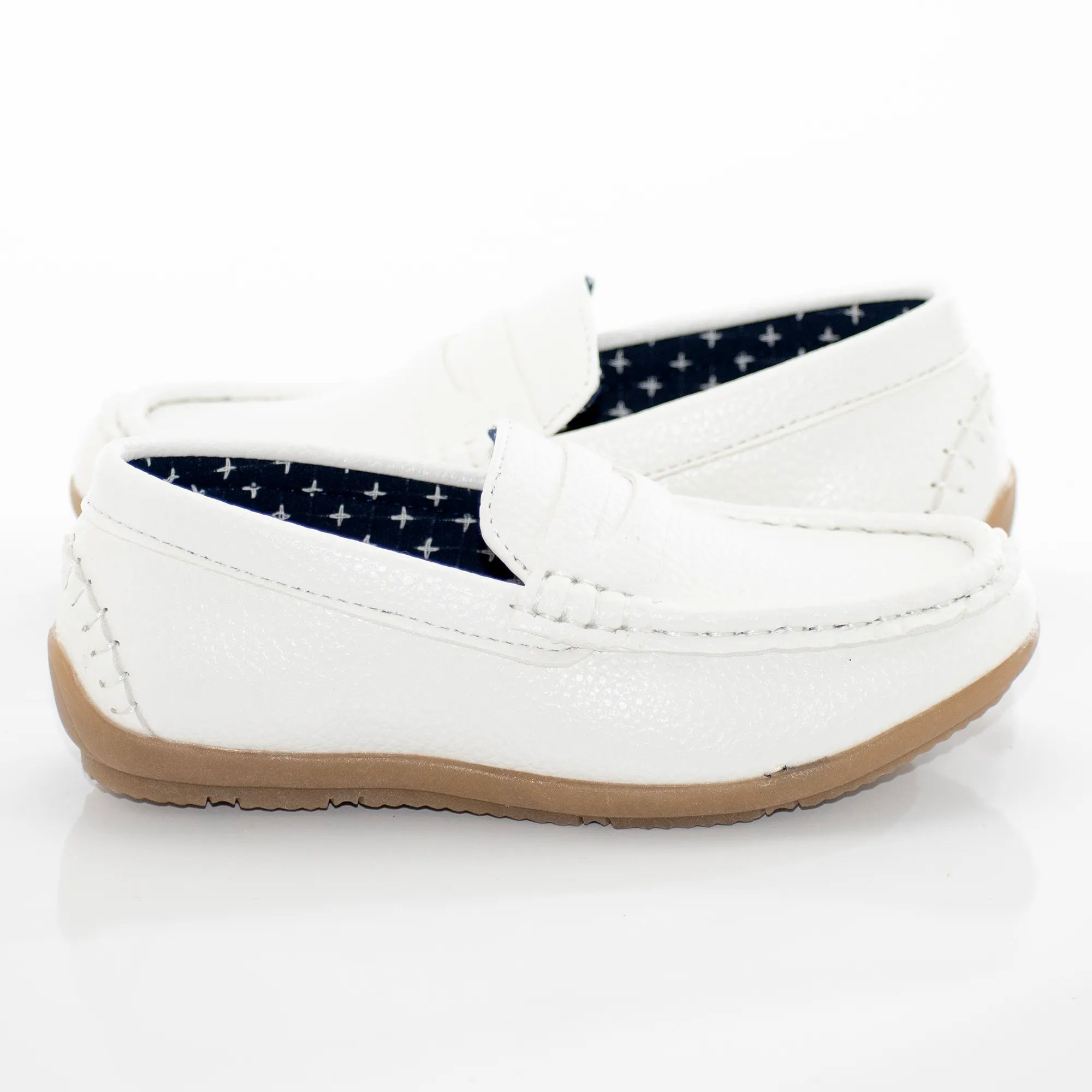 Kids' White Penny Loafer Dress Shoe