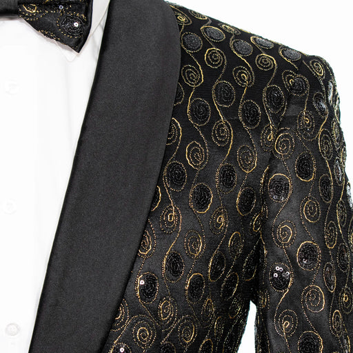 Gold Swirl Modern-Fit Tuxedo Jacket