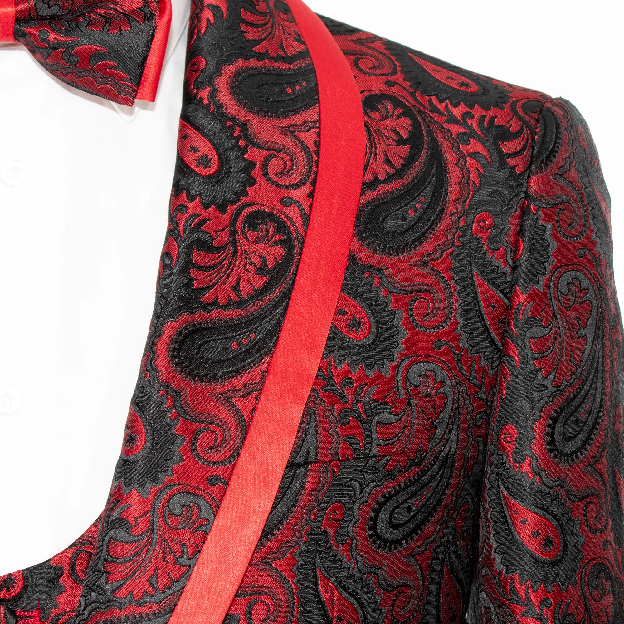 Red Paisley 3-Piece Tailored-Fit Tuxedo