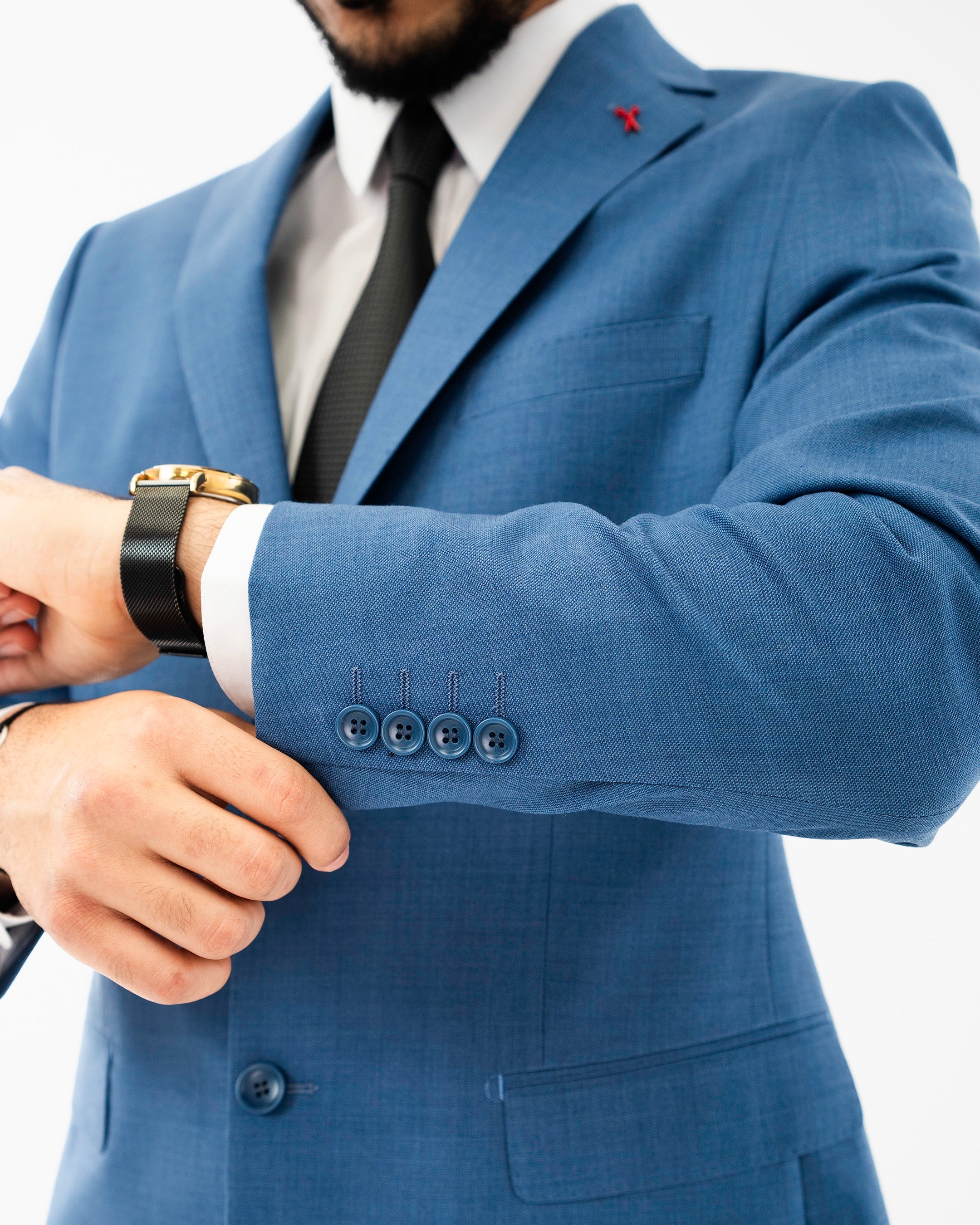 Lapis Blue 2-Piece Modern-Fit Wool Suit