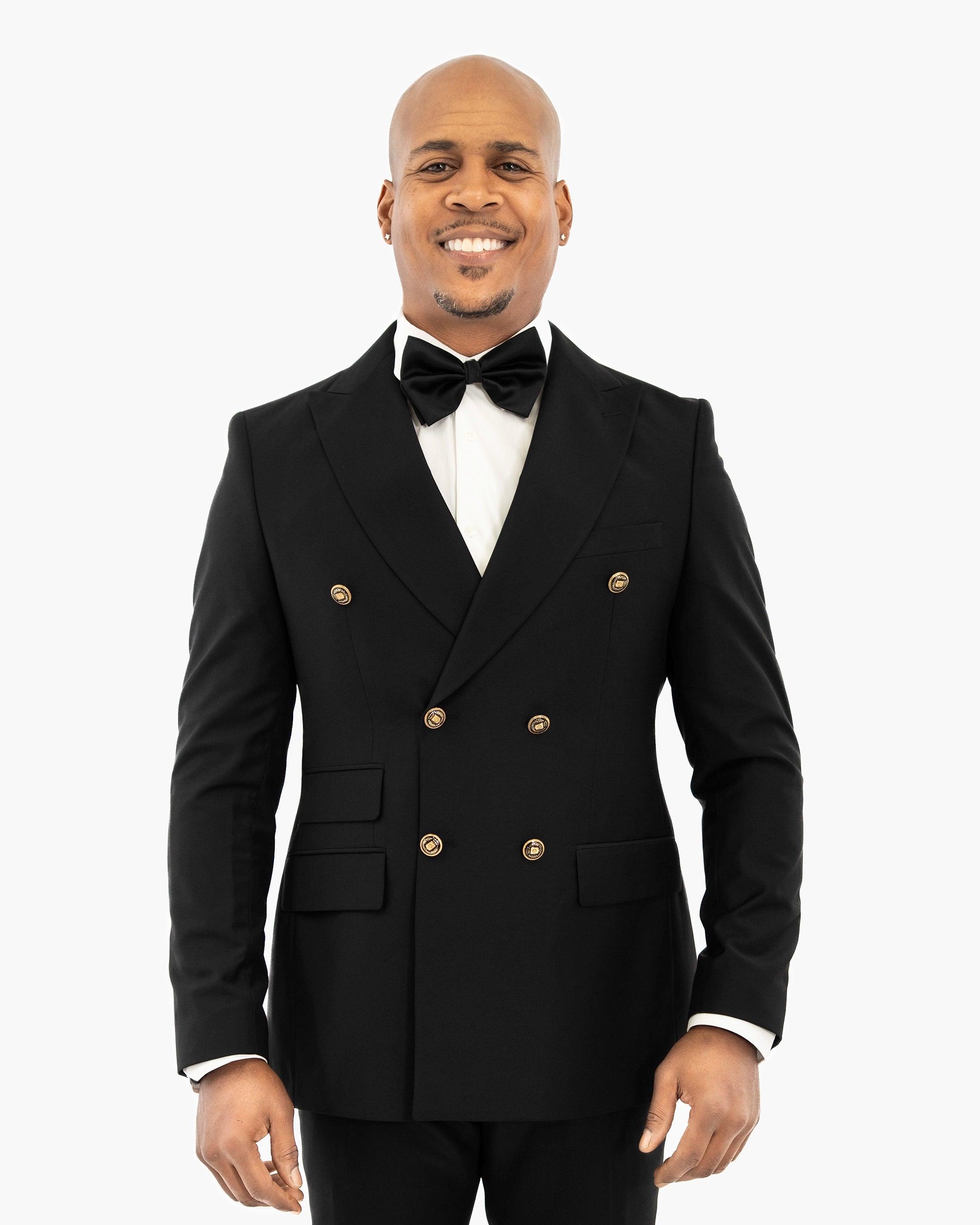 Black 2-Piece Double-Breasted Slim-Fit Suit