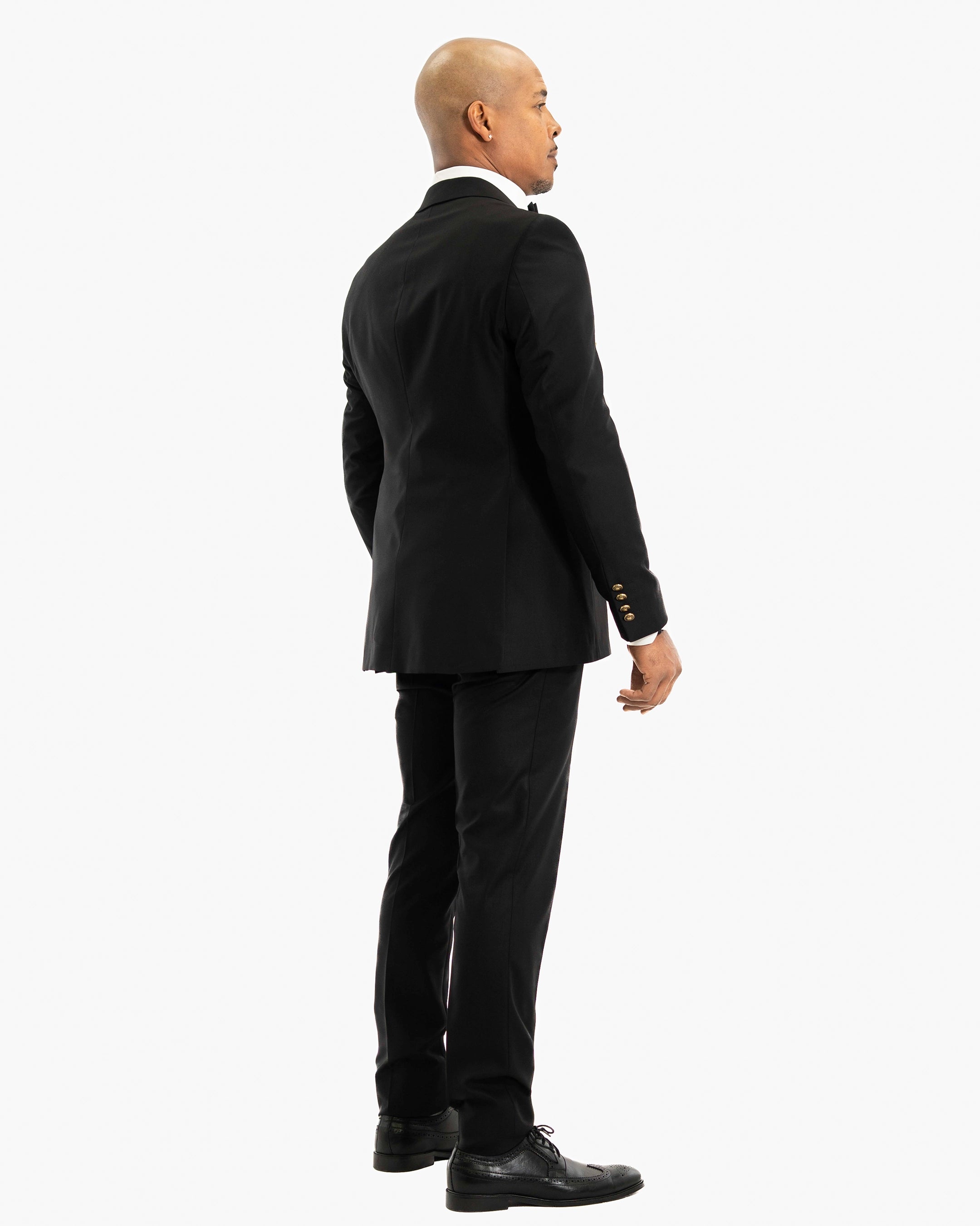 Black 2-Piece Double-Breasted Slim-Fit Suit